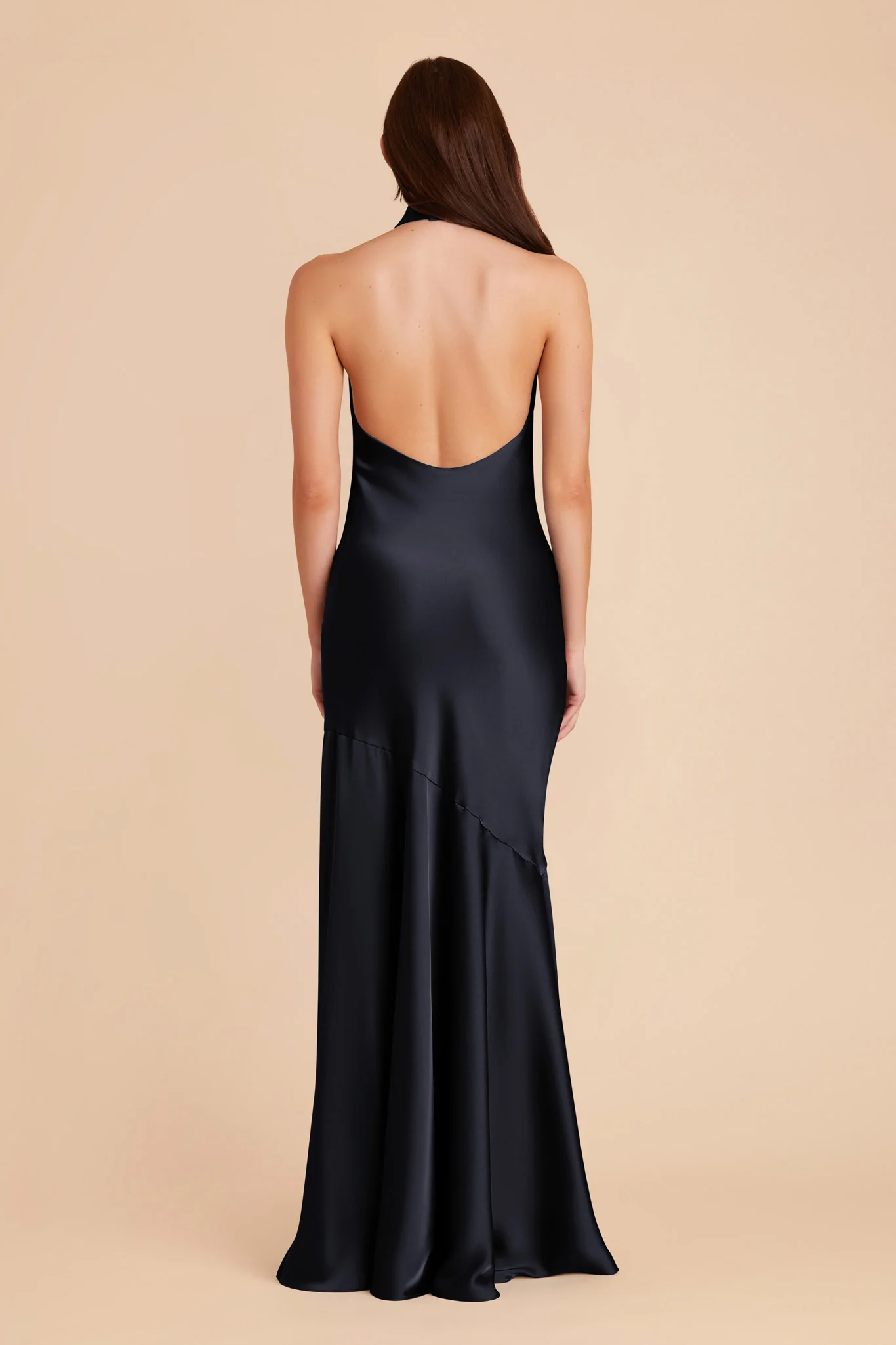 Stephanie Matte Satin Dress - Navy - Image 5