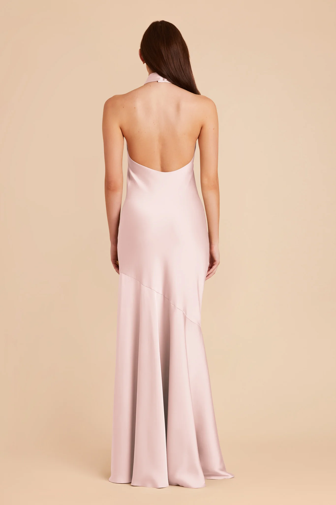 Stephanie Matte Satin Dress - Pale Blush - Image 6