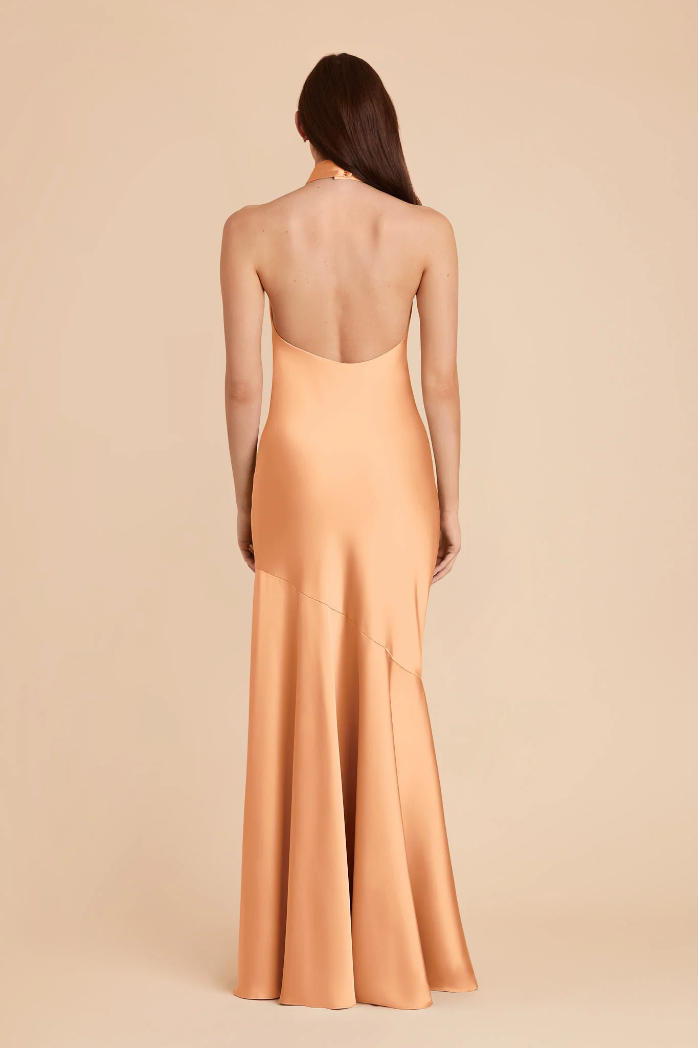 Stephanie Matte Satin Dress - Peach - Image 6