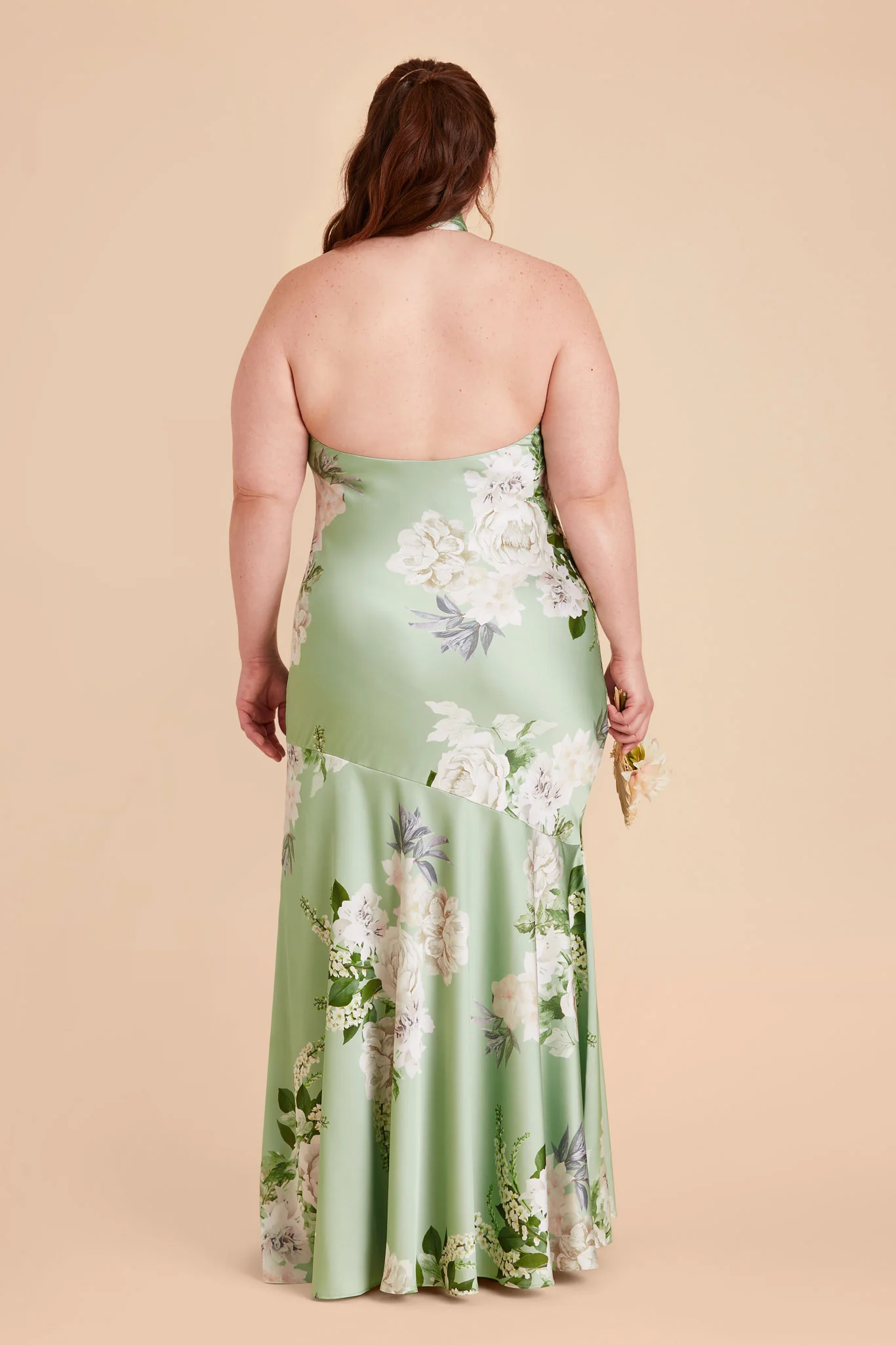 Stephanie Matte Satin Dress - Pistachio Garden Bloom - Image 9