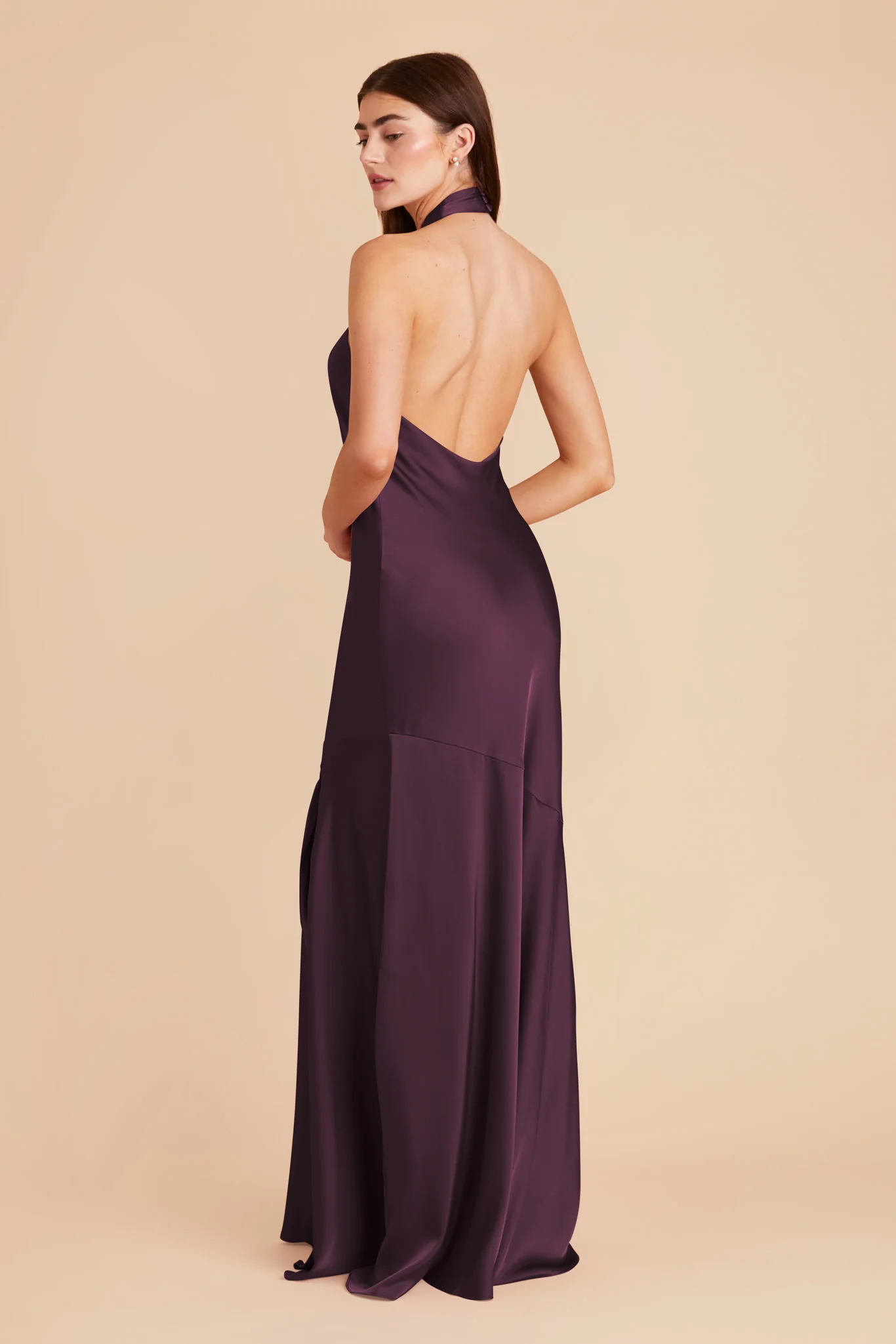 Stephanie Matte Satin Dress - Plum - Image 5