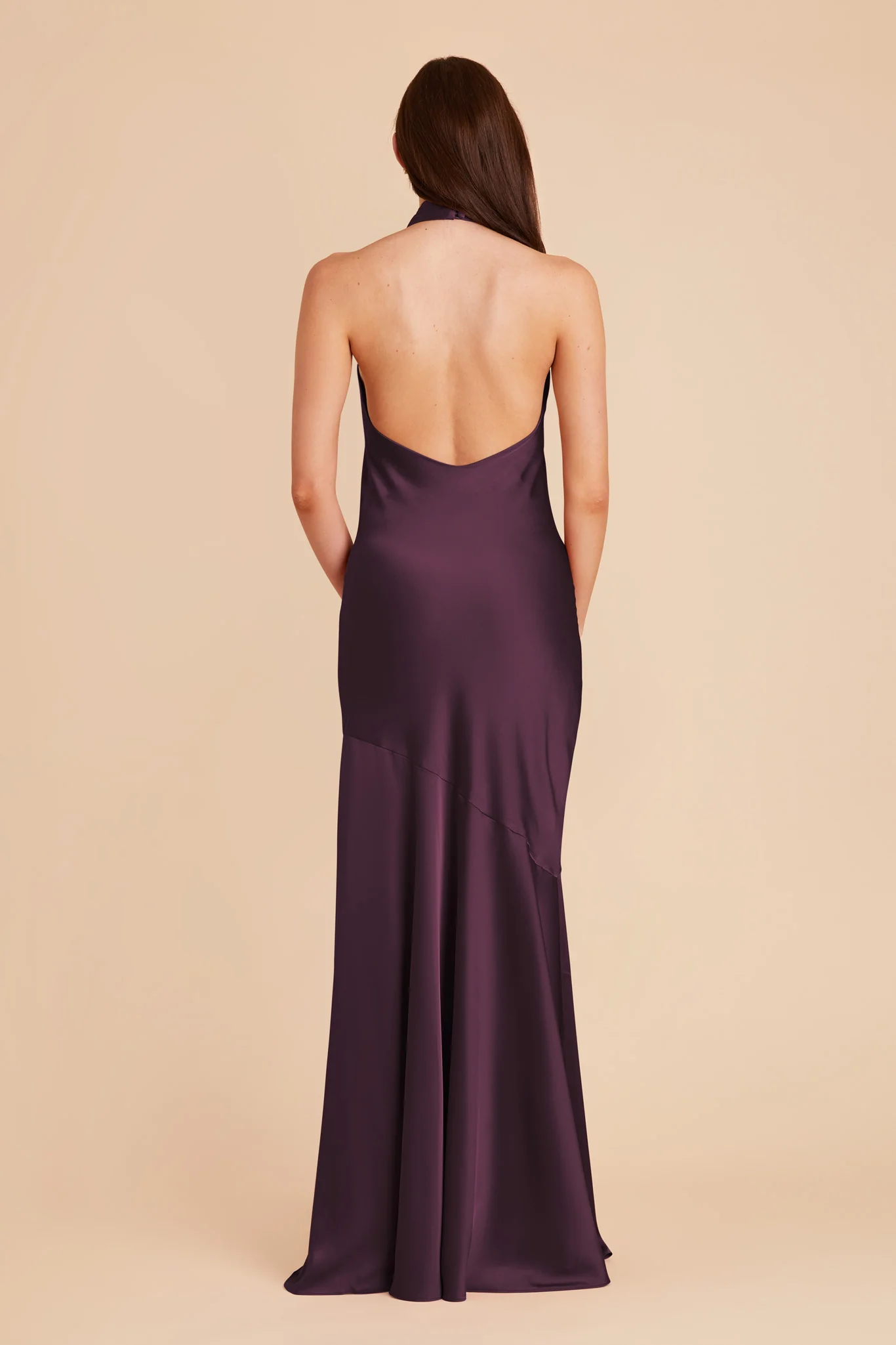 Stephanie Matte Satin Dress - Plum - Image 6