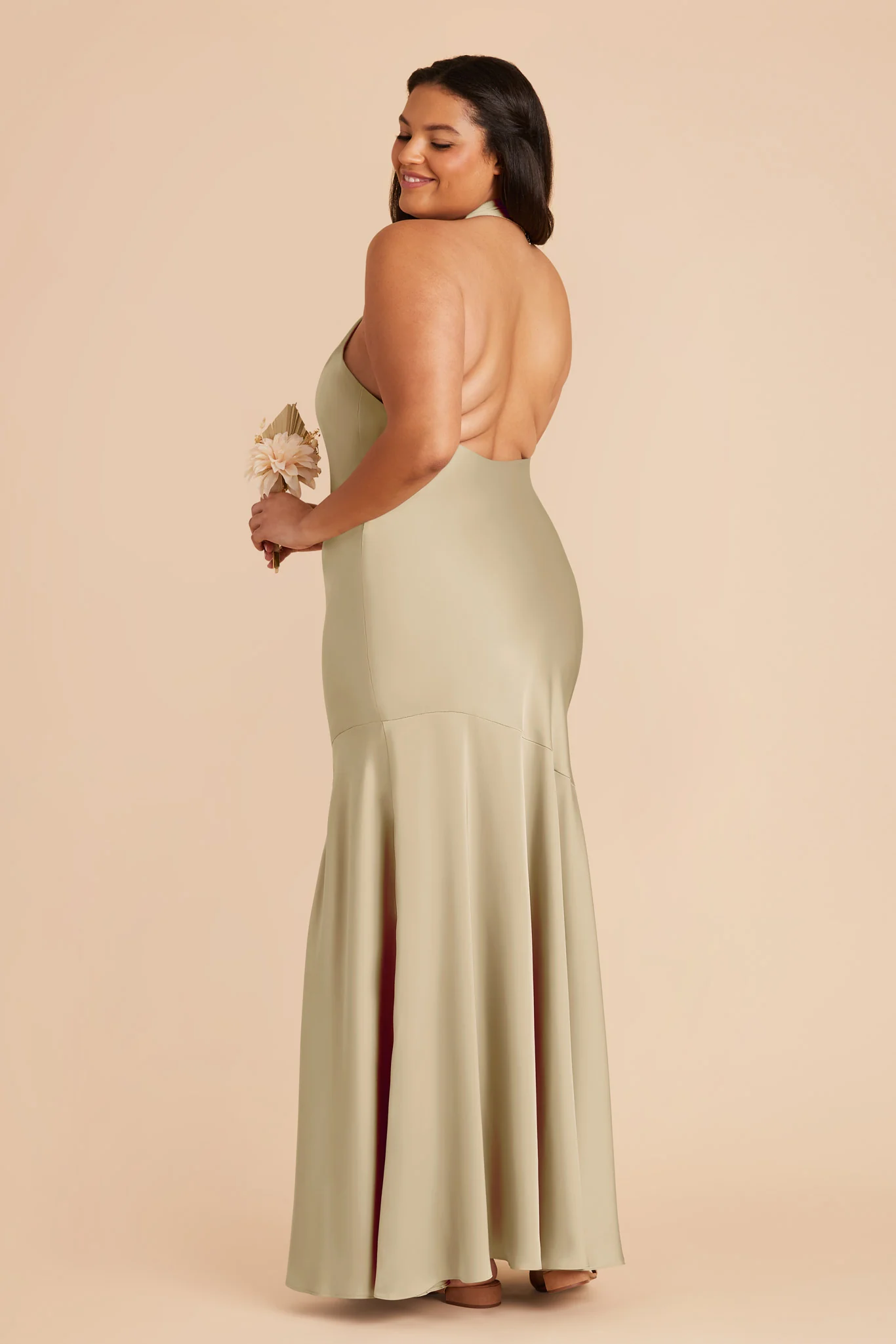 Stephanie Matte Satin Dress - Prosecco - Image 8