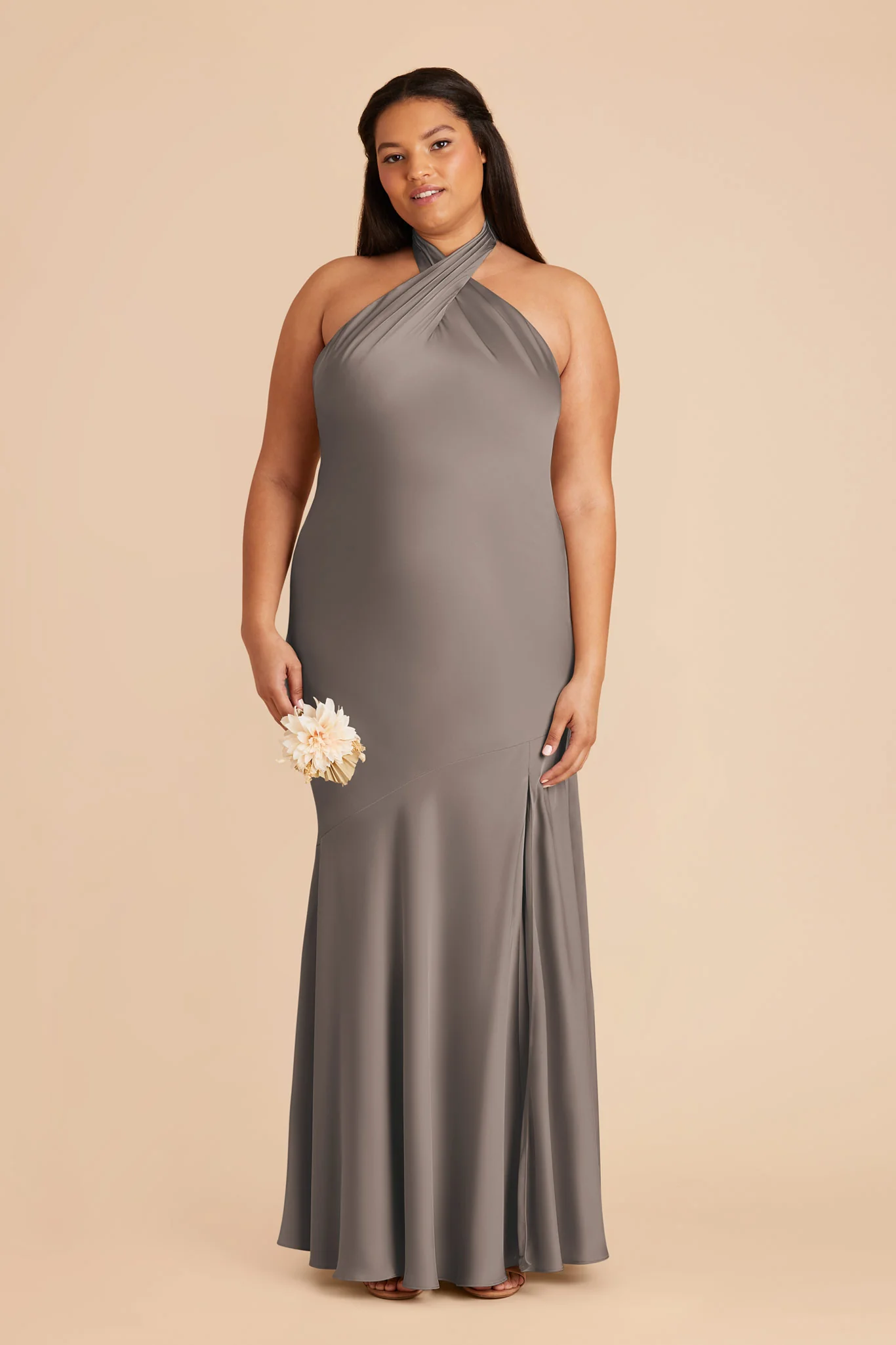 Stephanie Matte Satin Dress - Quartz - Image 2