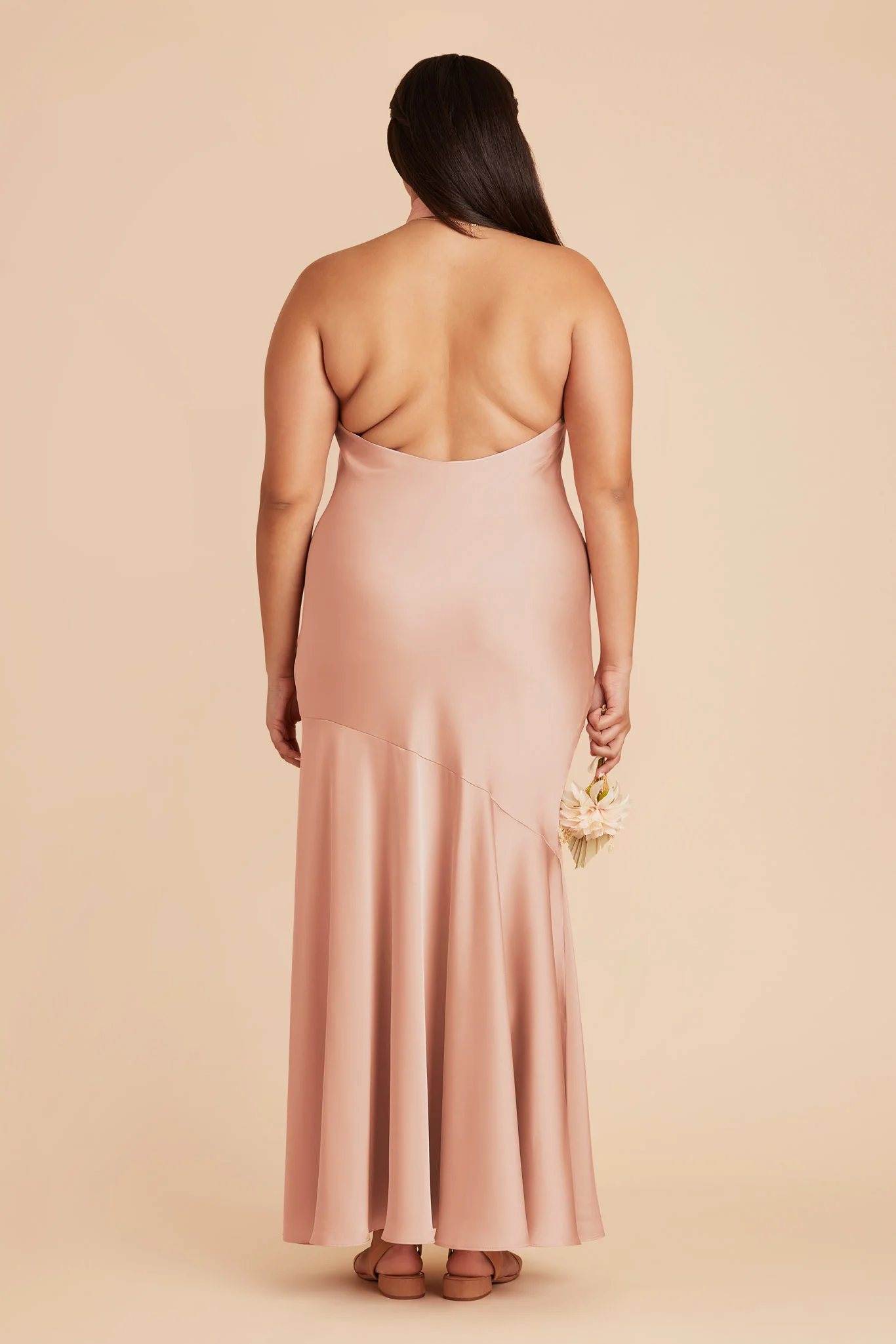 Stephanie Matte Satin Dress - Rose Gold - Image 9