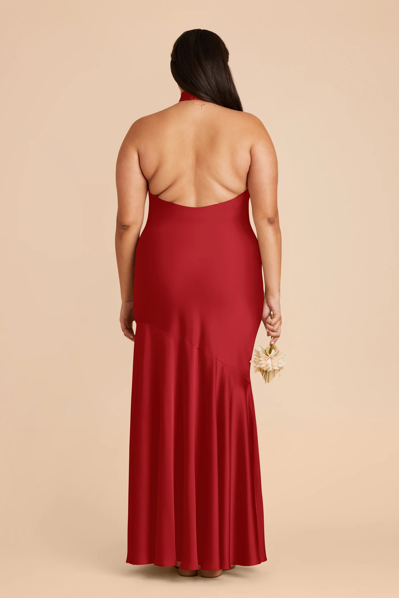 Stephanie Matte Satin Dress - Ruby Red - Image 10