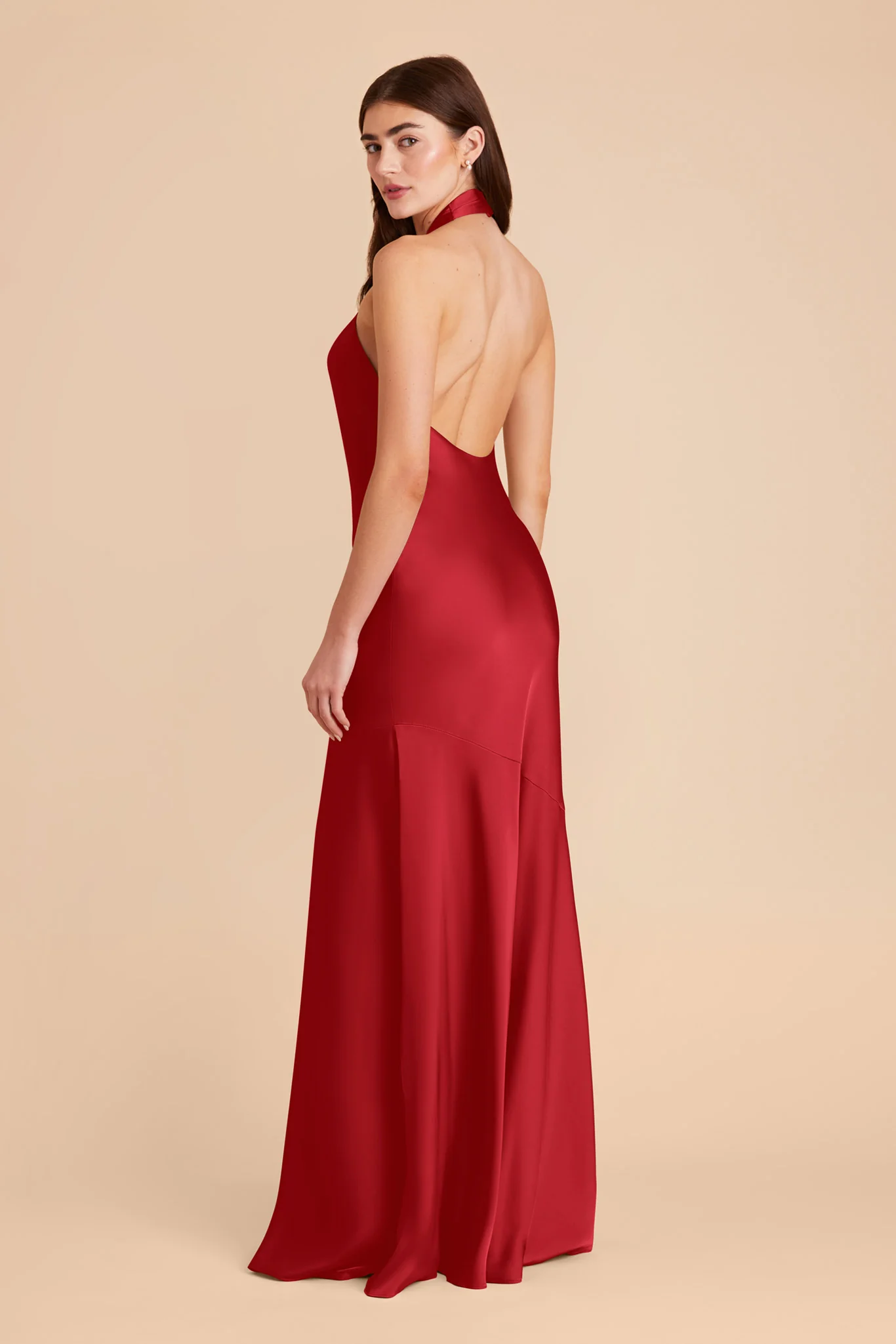 Stephanie Matte Satin Dress - Ruby Red - Image 4