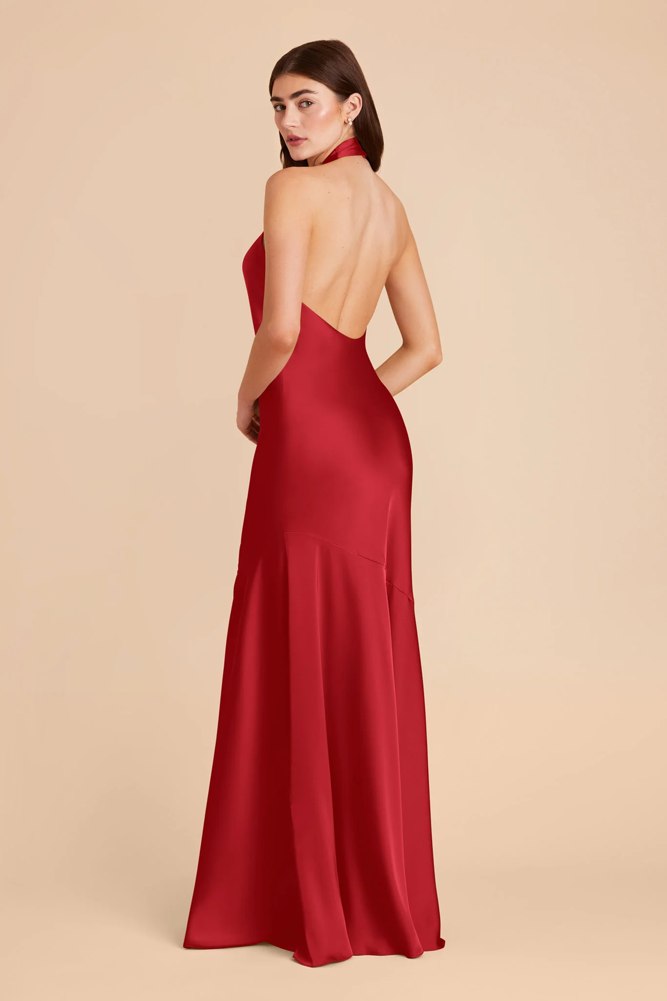 Stephanie Matte Satin Dress - Ruby Red - Image 5