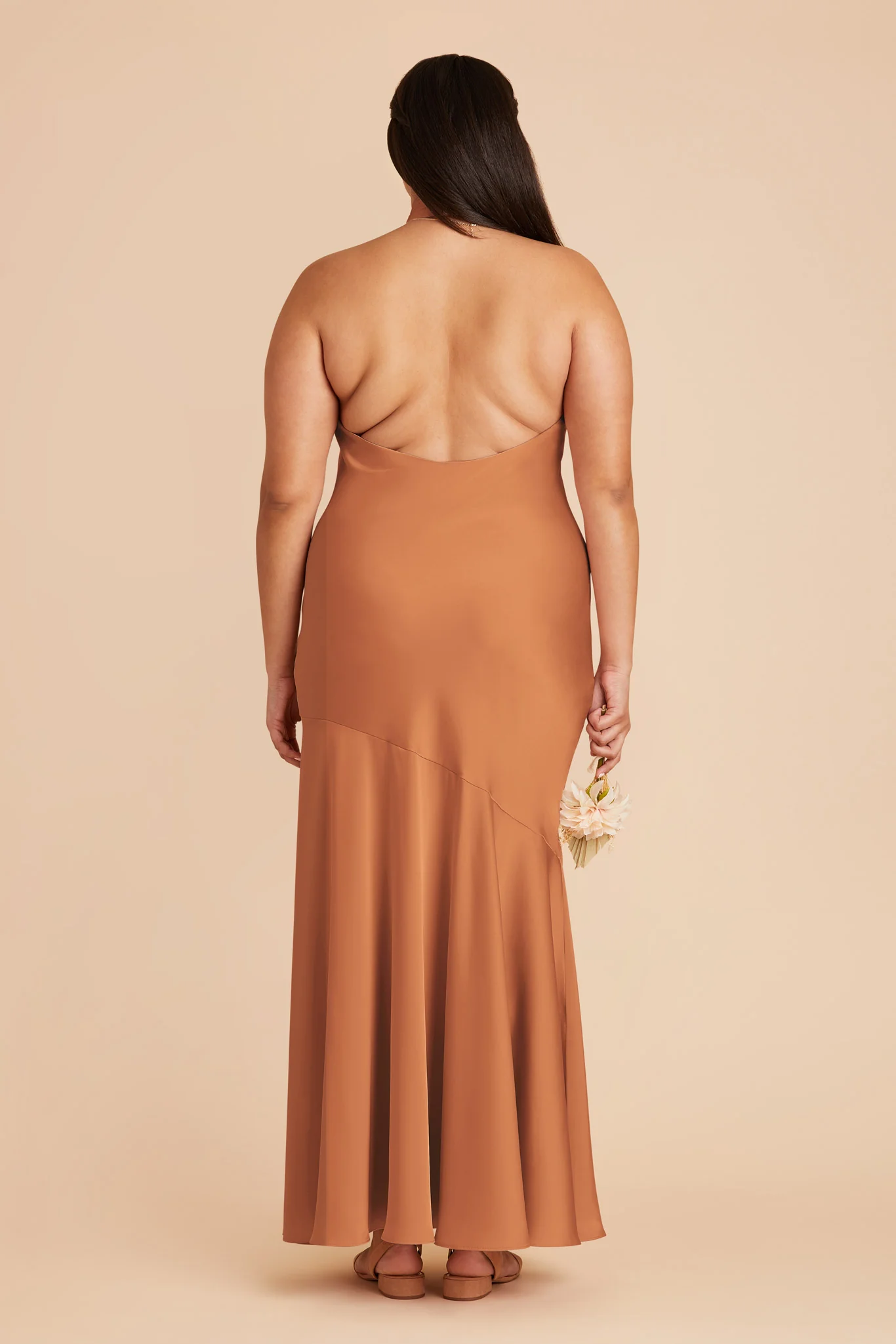 Stephanie Matte Satin Dress - Rust - Image 10