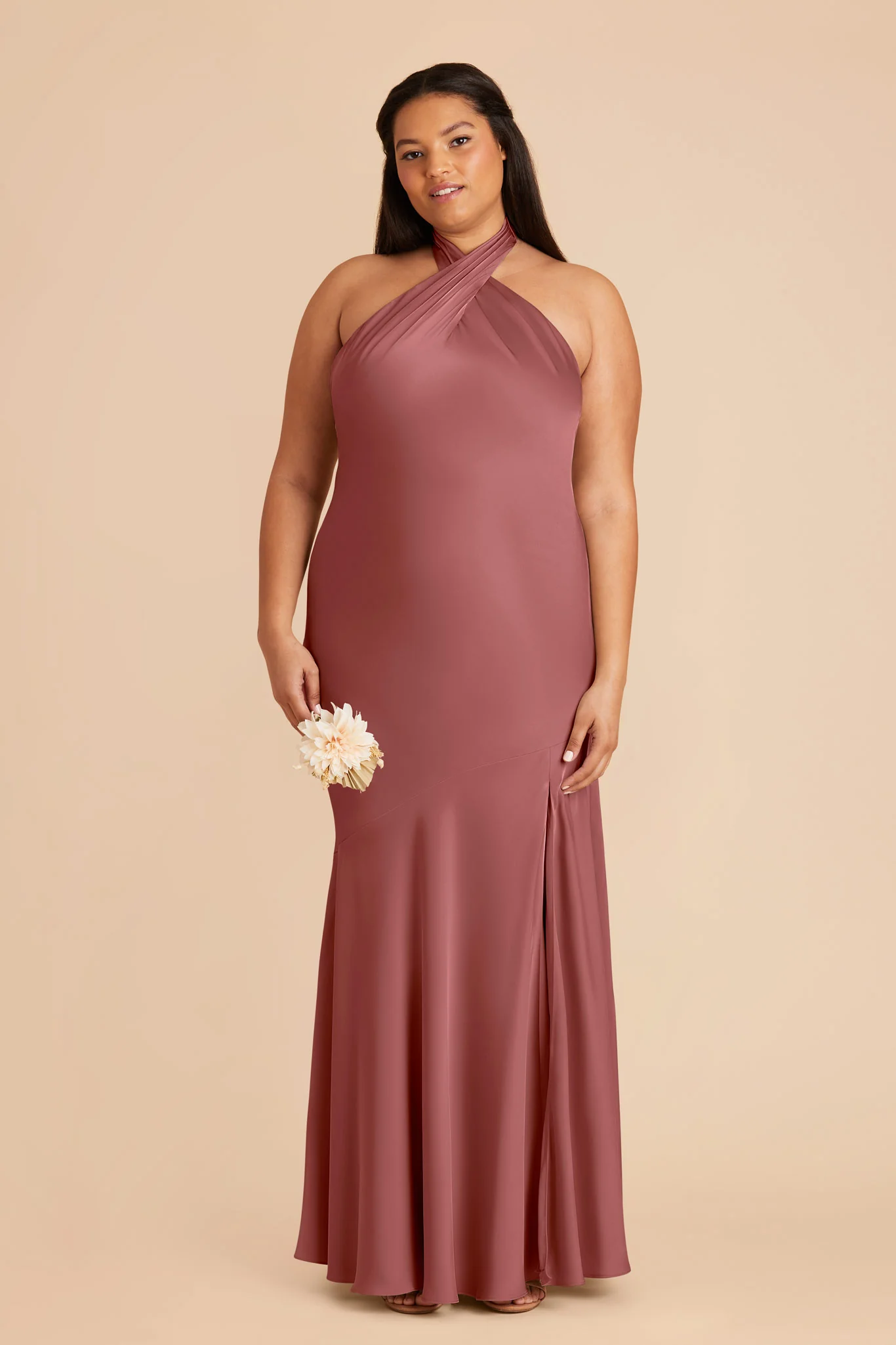 Stephanie Matte Satin Dress - Wild Rose - Image 2