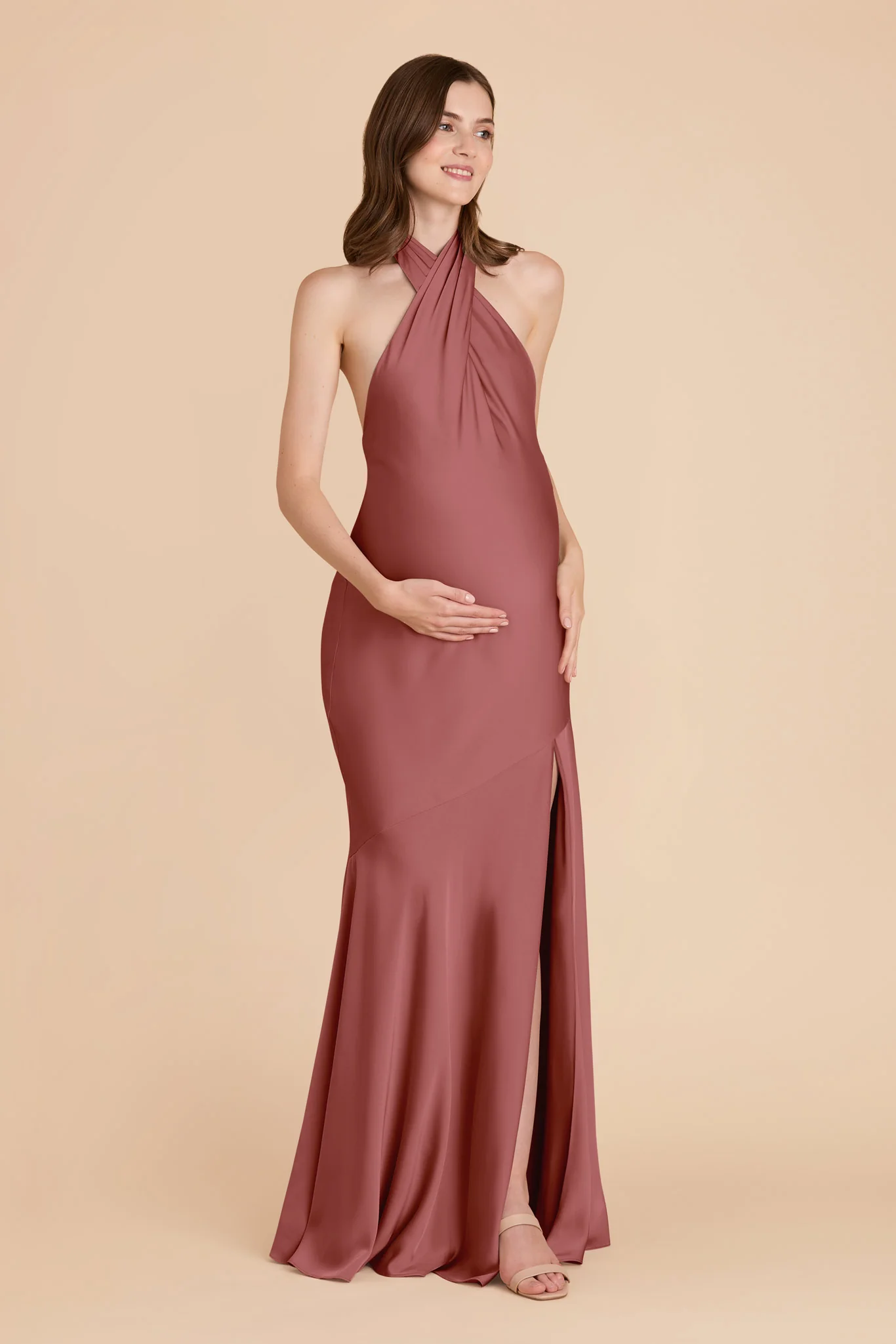 Stephanie Matte Satin Dress - Wild Rose - Image 7