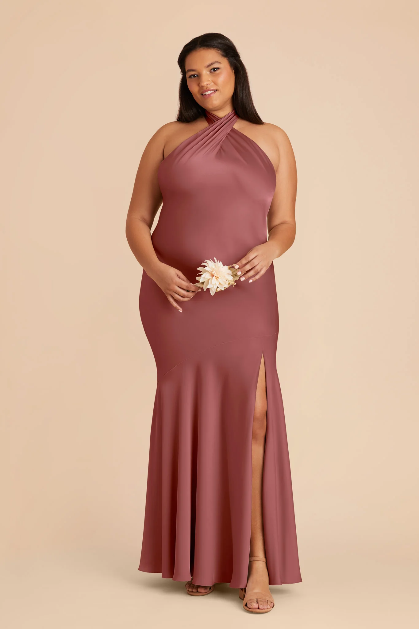 Stephanie Matte Satin Dress - Wild Rose - Image 8