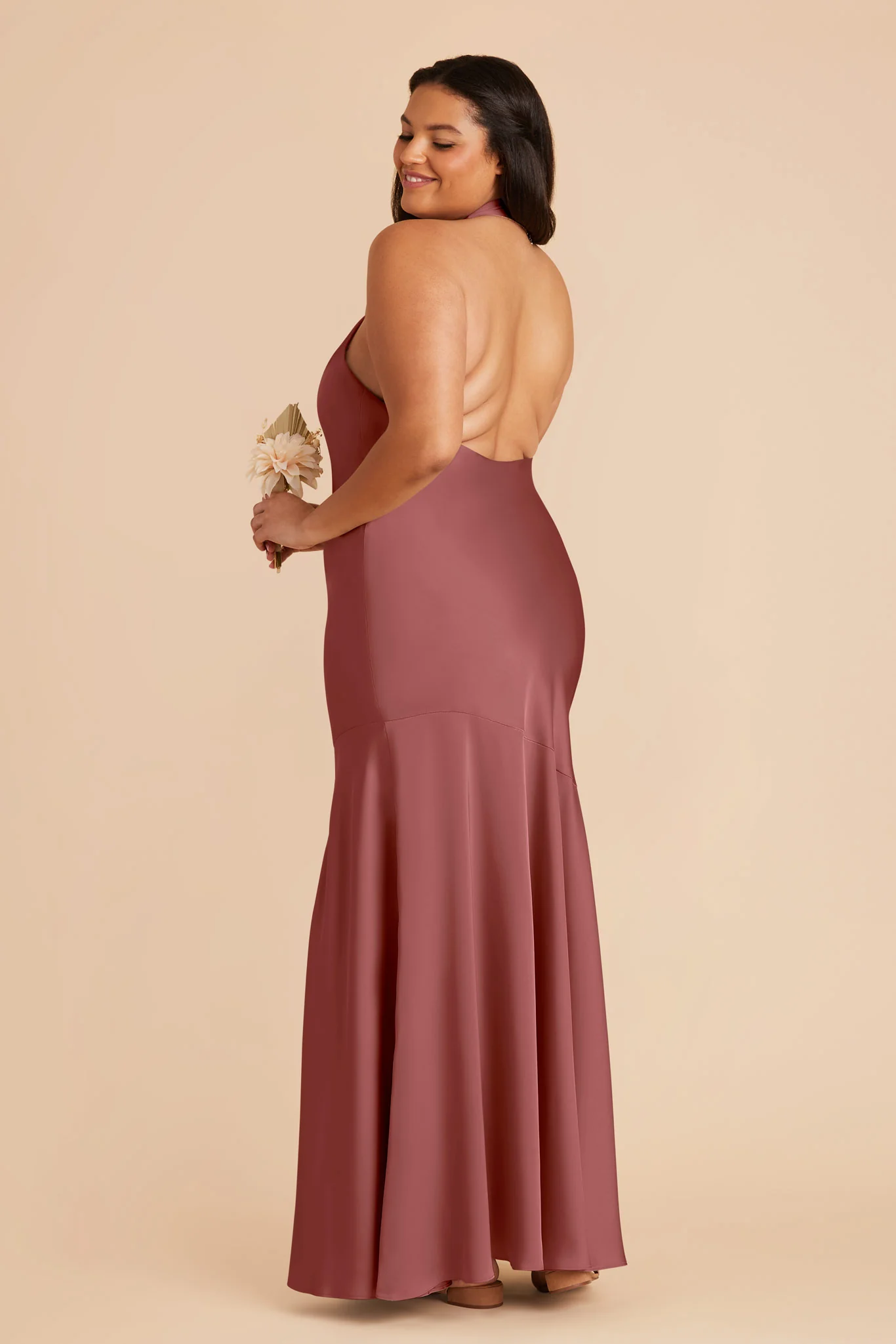 Stephanie Matte Satin Dress - Wild Rose - Image 9
