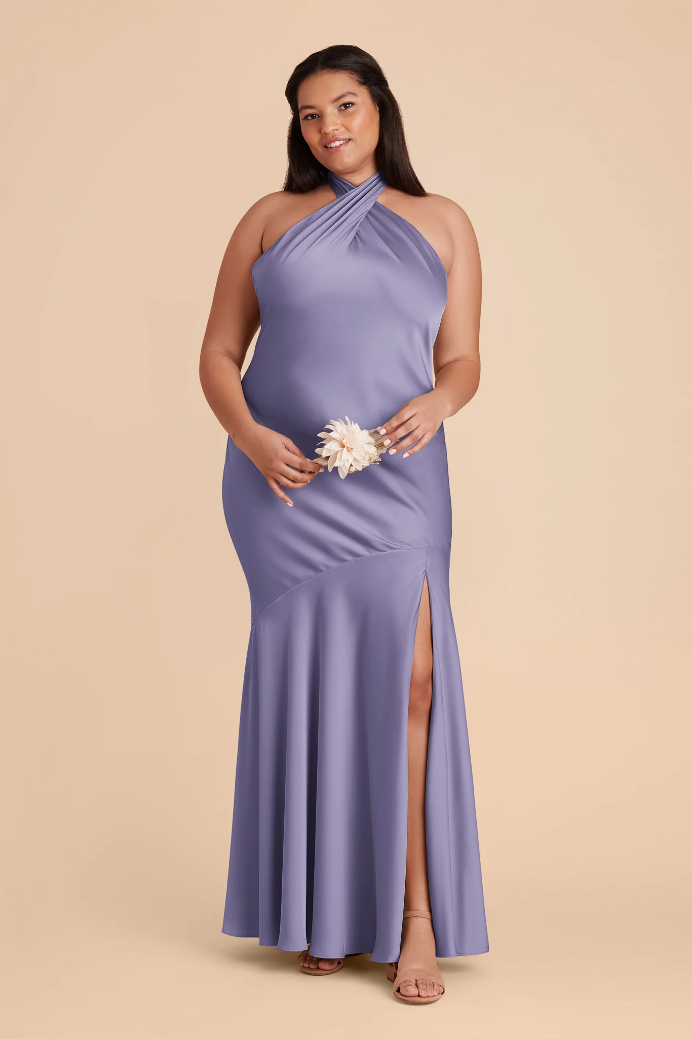 Stephanie Matte Satin Dress - Wisteria - Image 8