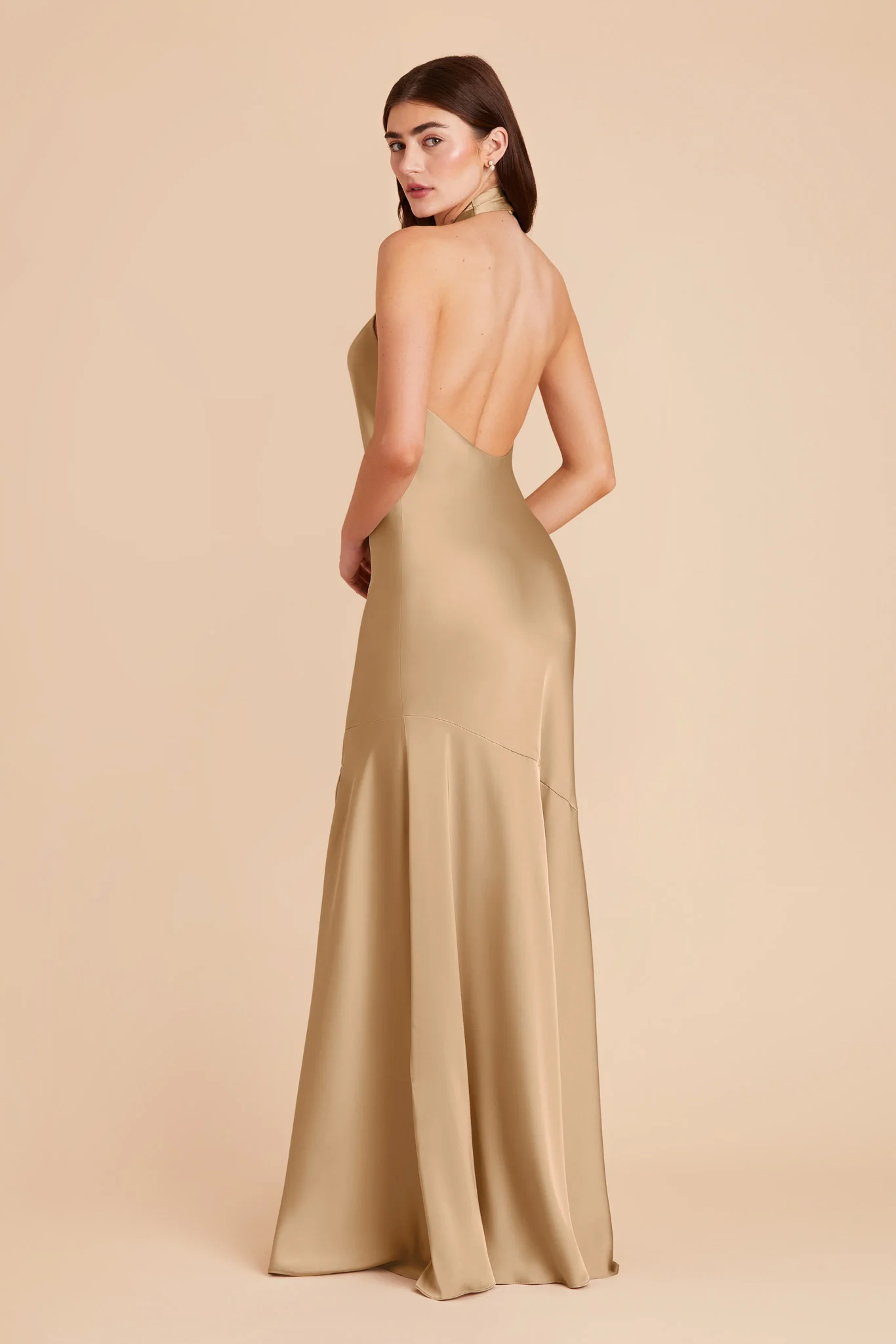 Stephanie Matte Satin Dress - Yellow Gold - Image 5