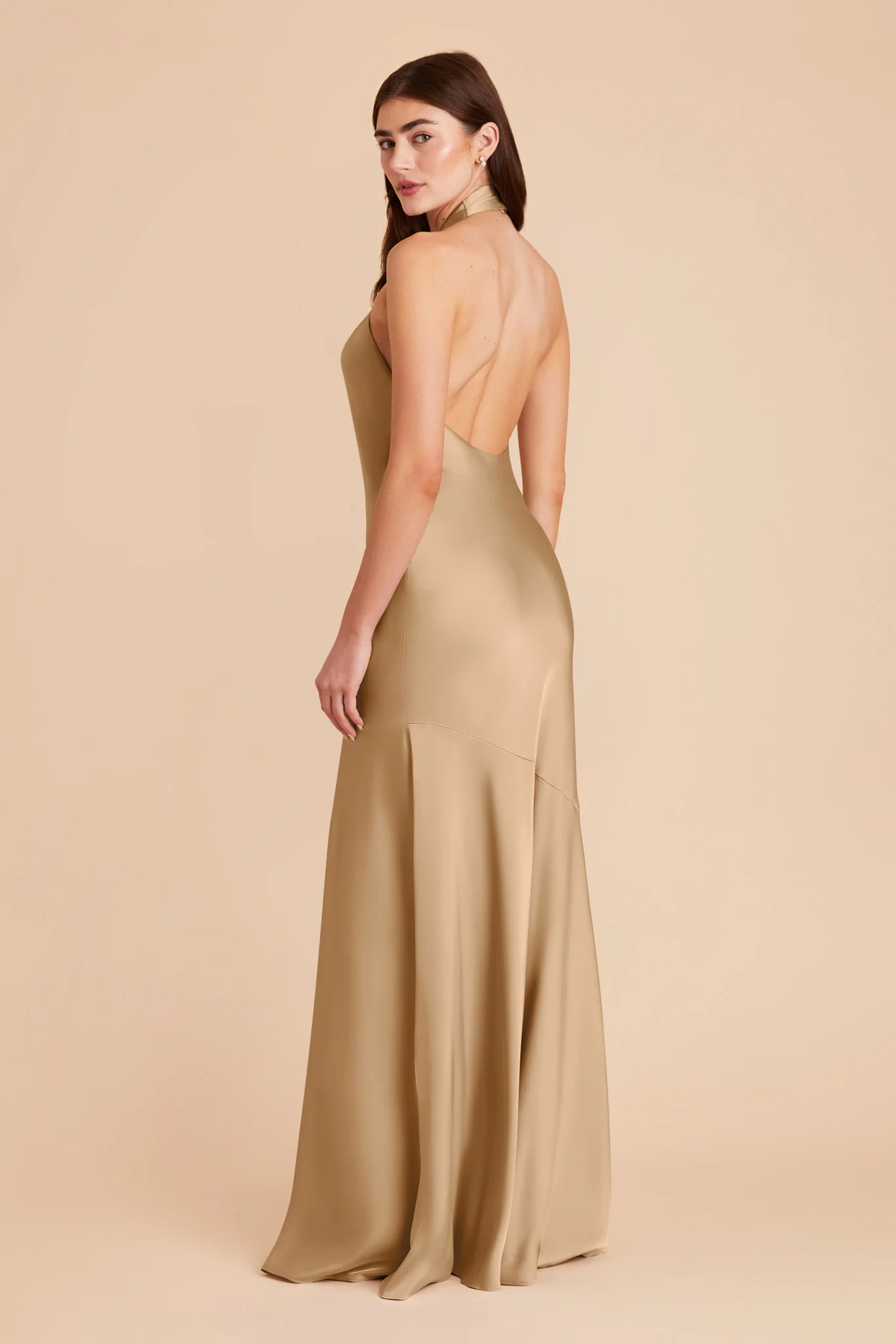 Stephanie Matte Satin Dress - Yellow Gold - Image 6