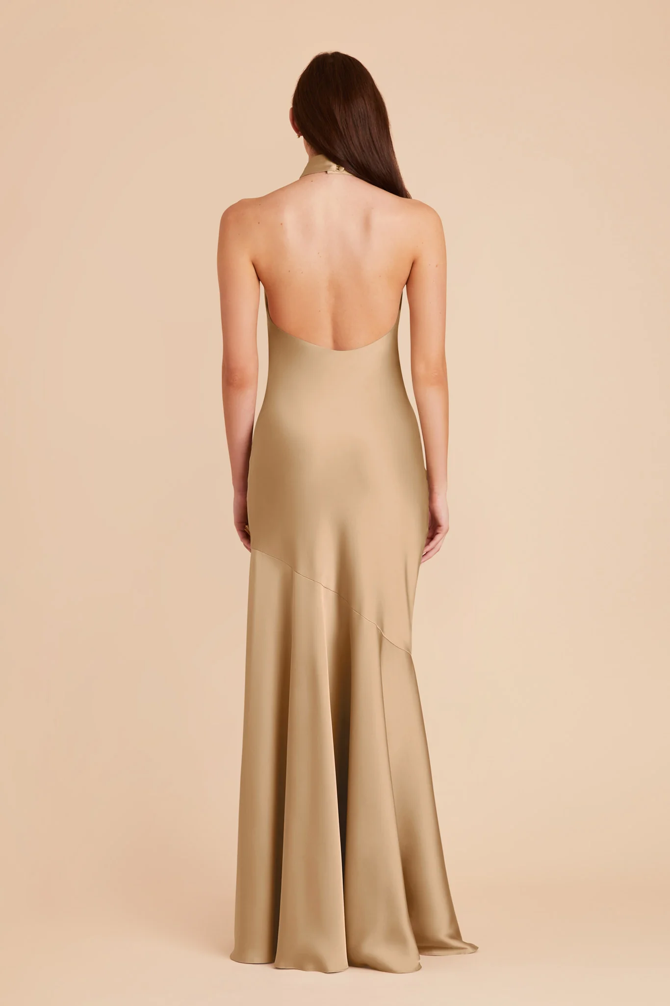 Stephanie Matte Satin Dress - Yellow Gold - Image 8