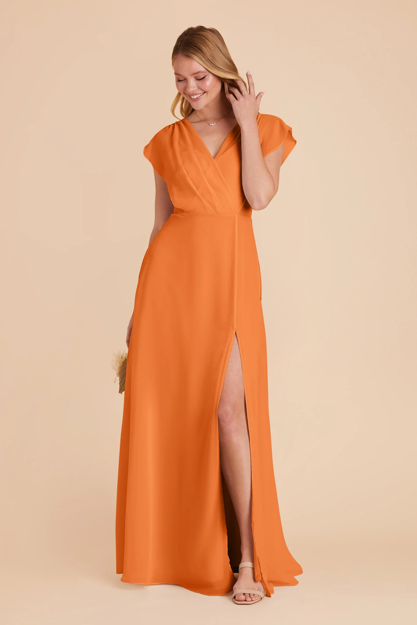 Swatch - Chiffon in Apricot - Image 2