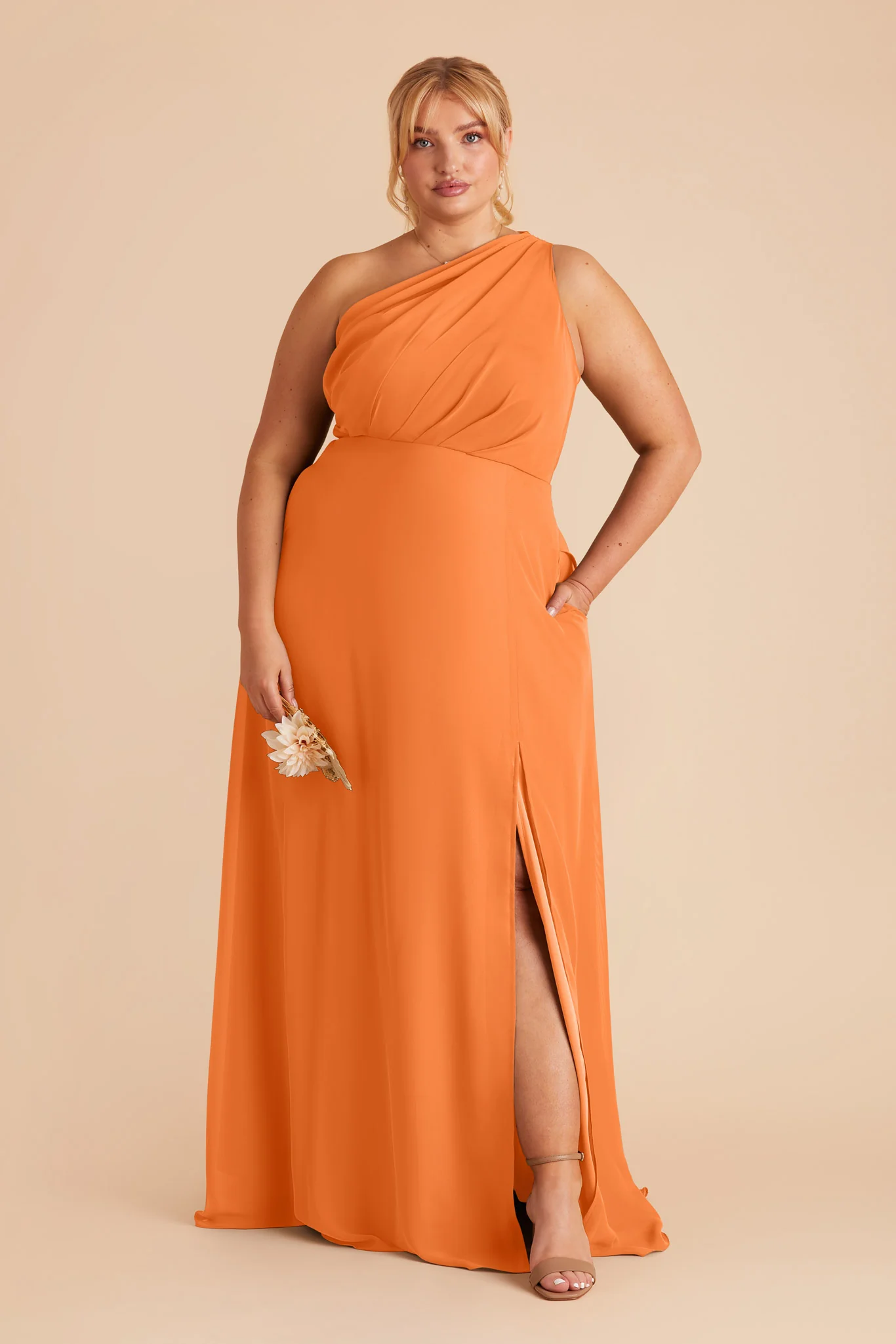 Swatch - Chiffon in Apricot - Image 3