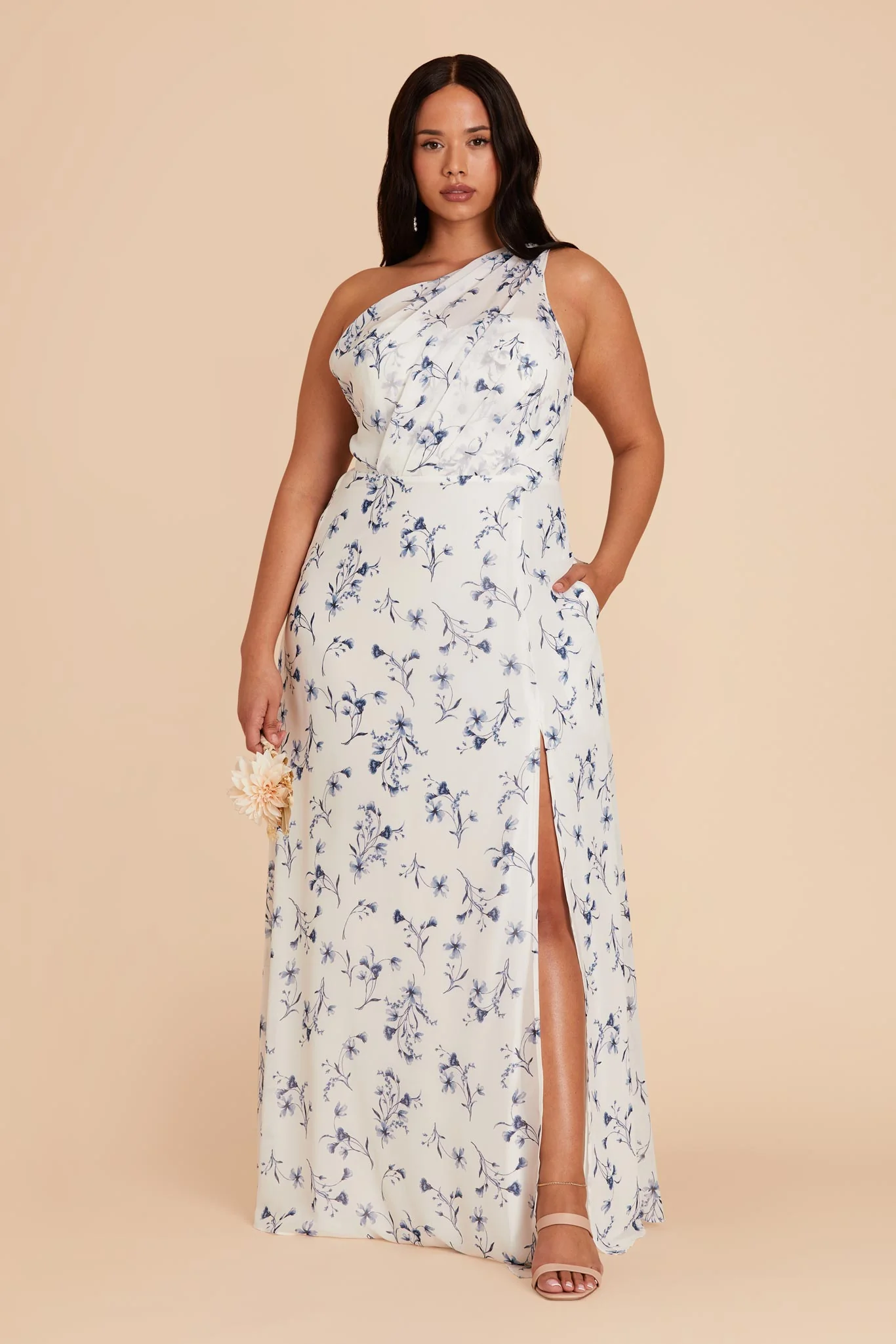Swatch - Chiffon in Blue Le Fleur - Image 3