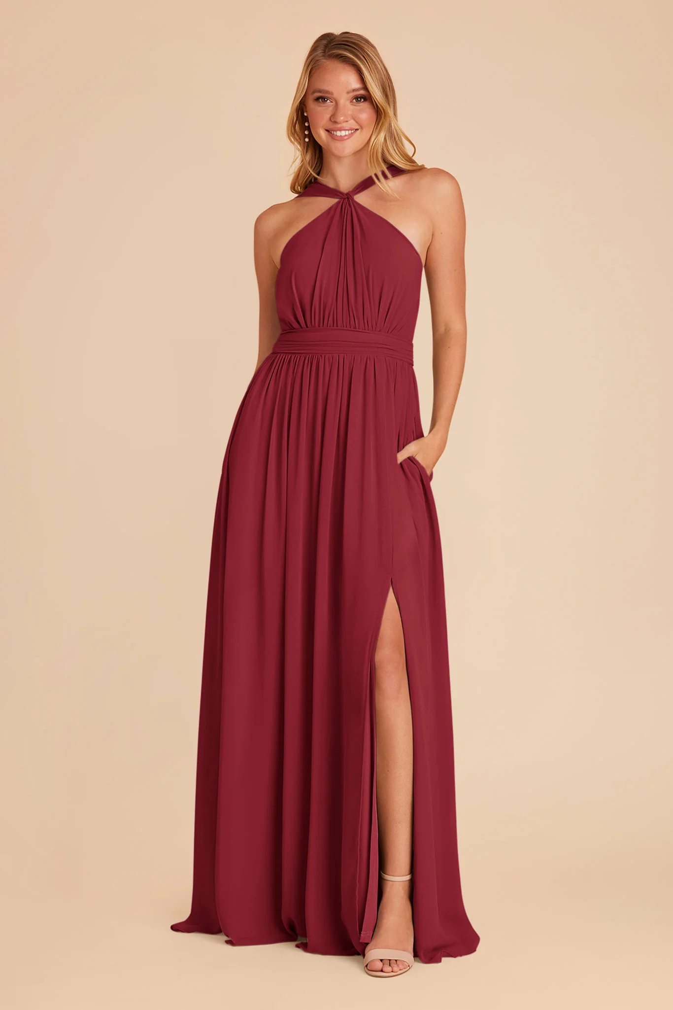 Swatch - Chiffon in Burgundy - Image 4