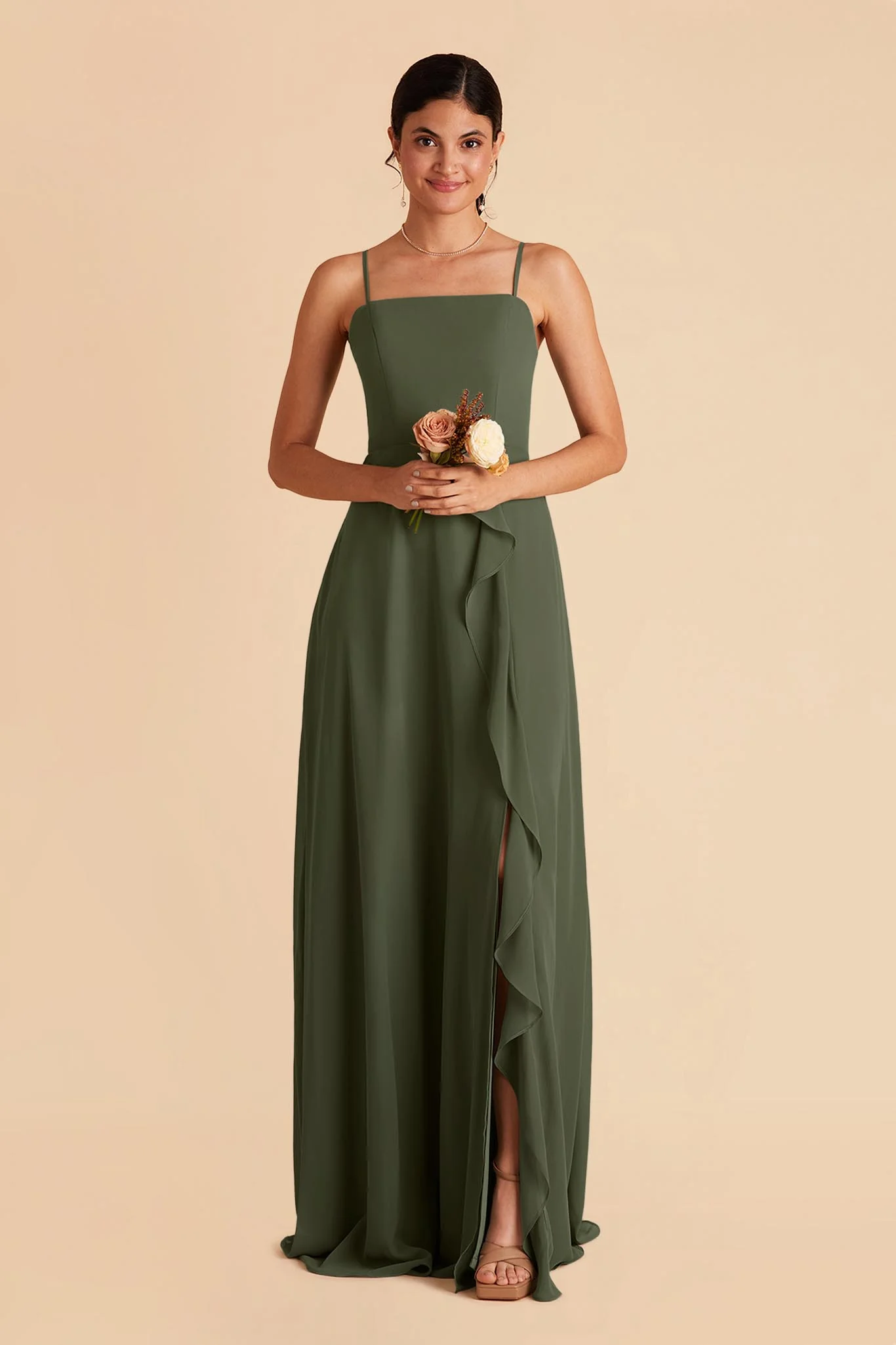 Swatch - Chiffon in Olive - Image 4