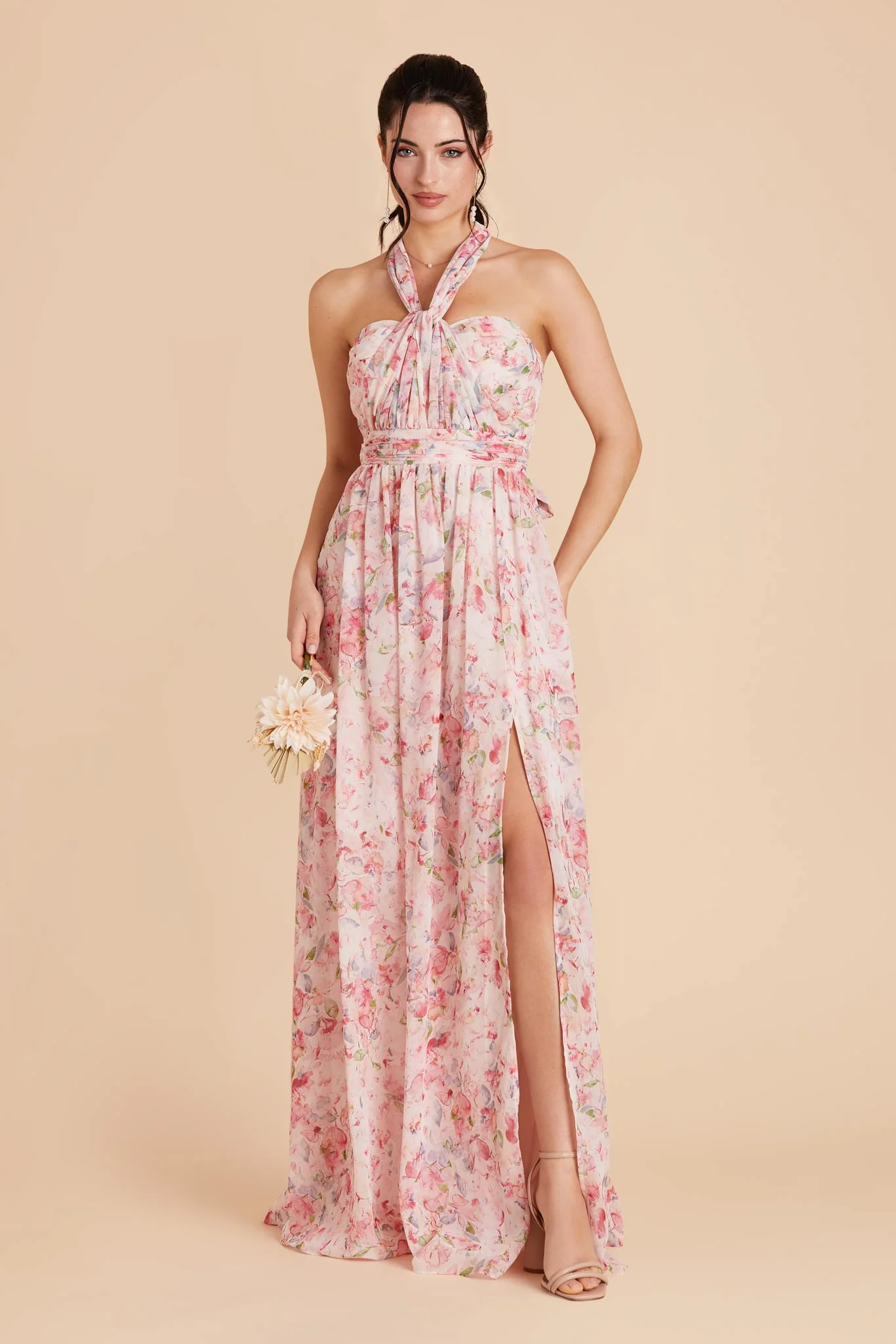 Swatch - Chiffon in Pink Falling Petals - Image 3