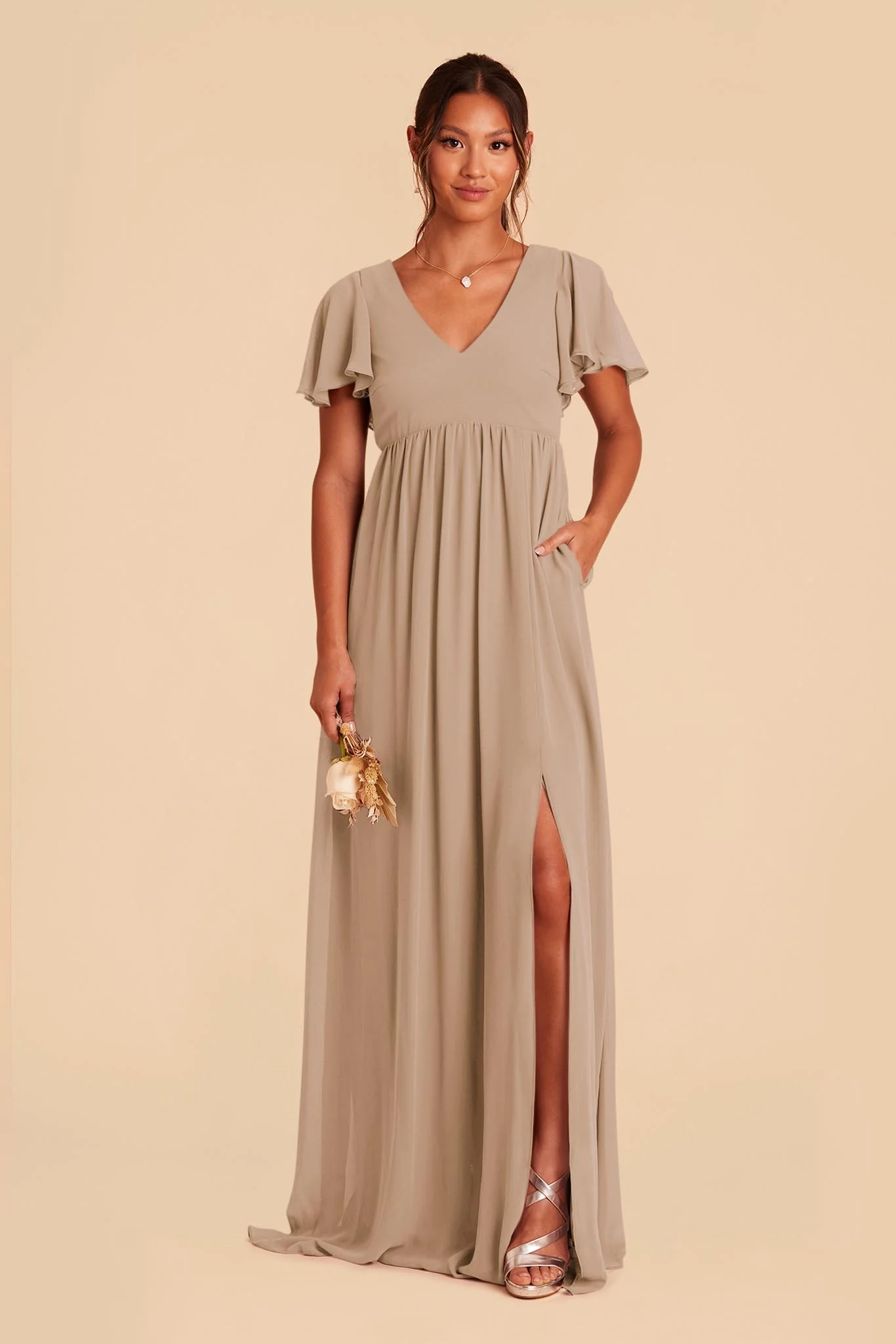 Swatch - Chiffon in Taupe - Image 3