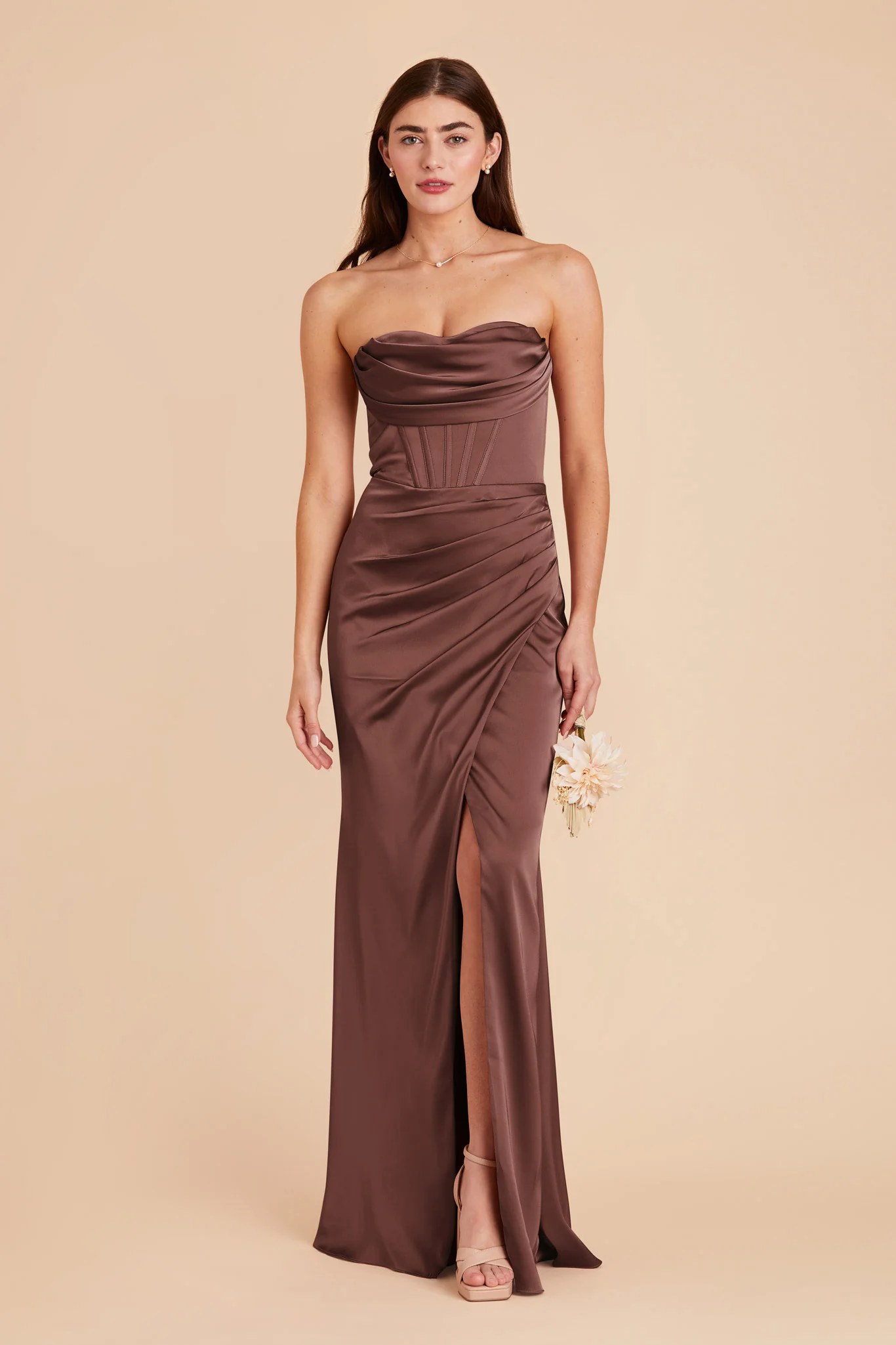 Swatch - Matte Satin in Chocolate Brown - Image 3