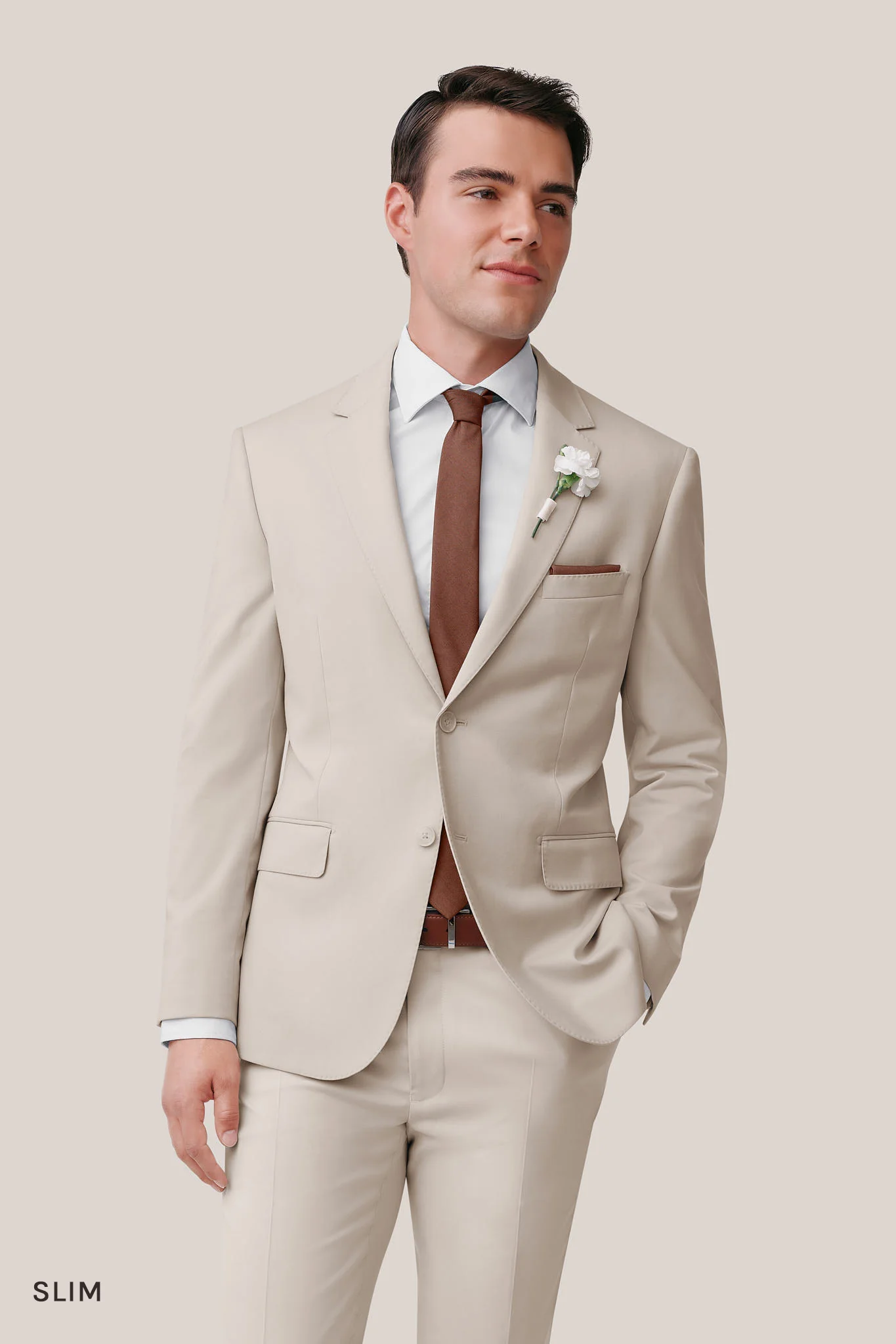 Taylor Suit Jacket - Tan - Image 3