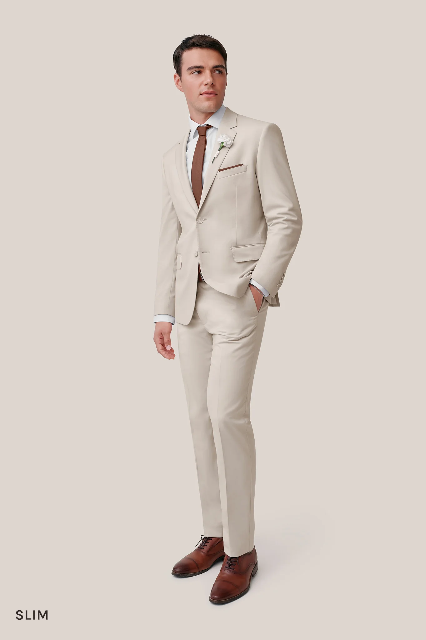 Taylor Suit Jacket - Tan - Image 5