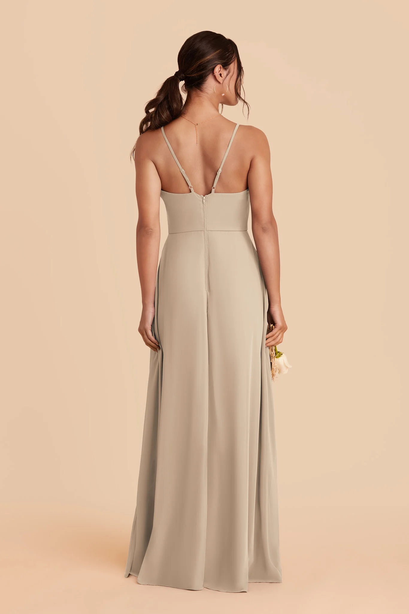 Theresa Chiffon Dress - Almond - Image 3