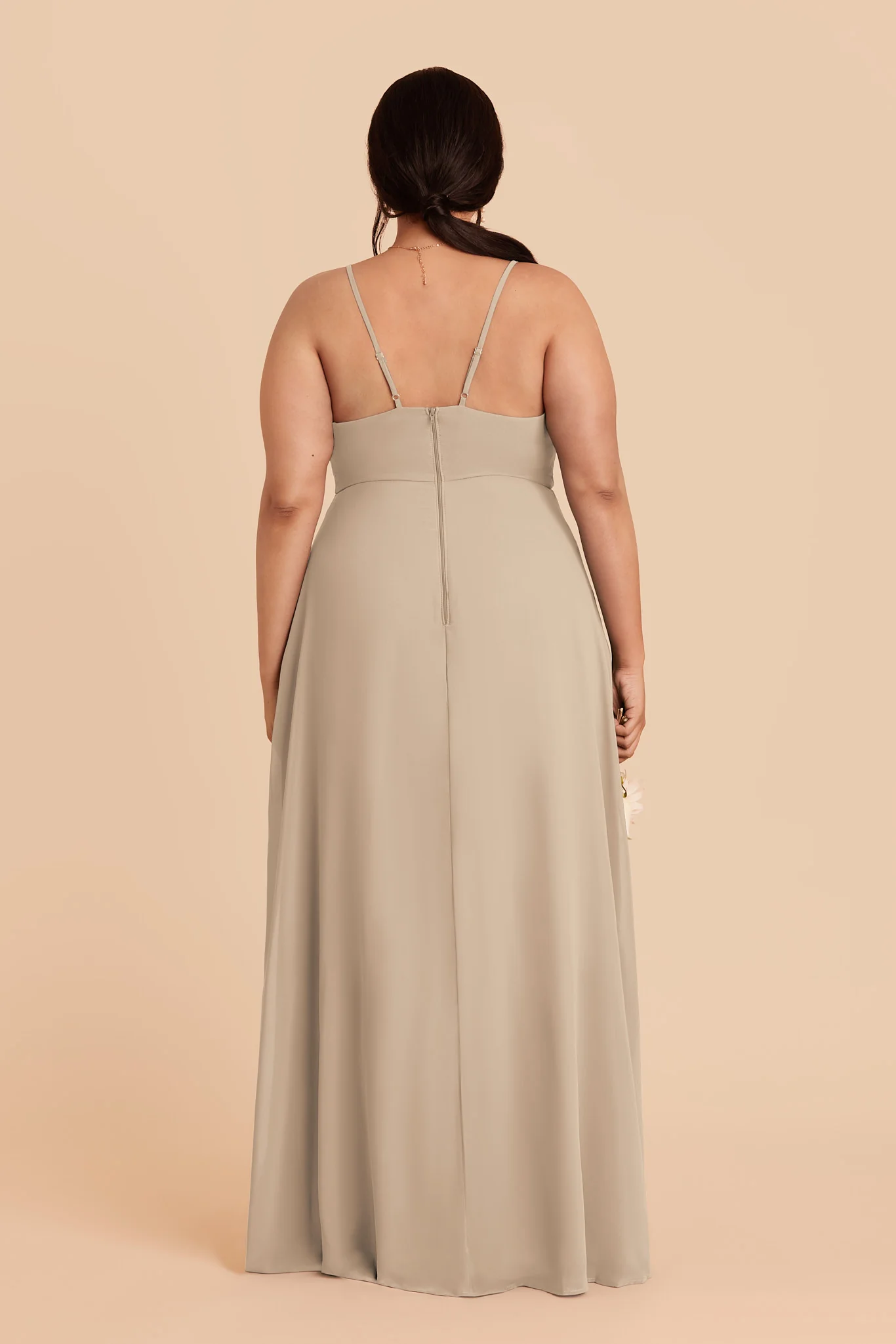 Theresa Chiffon Dress - Almond - Image 4