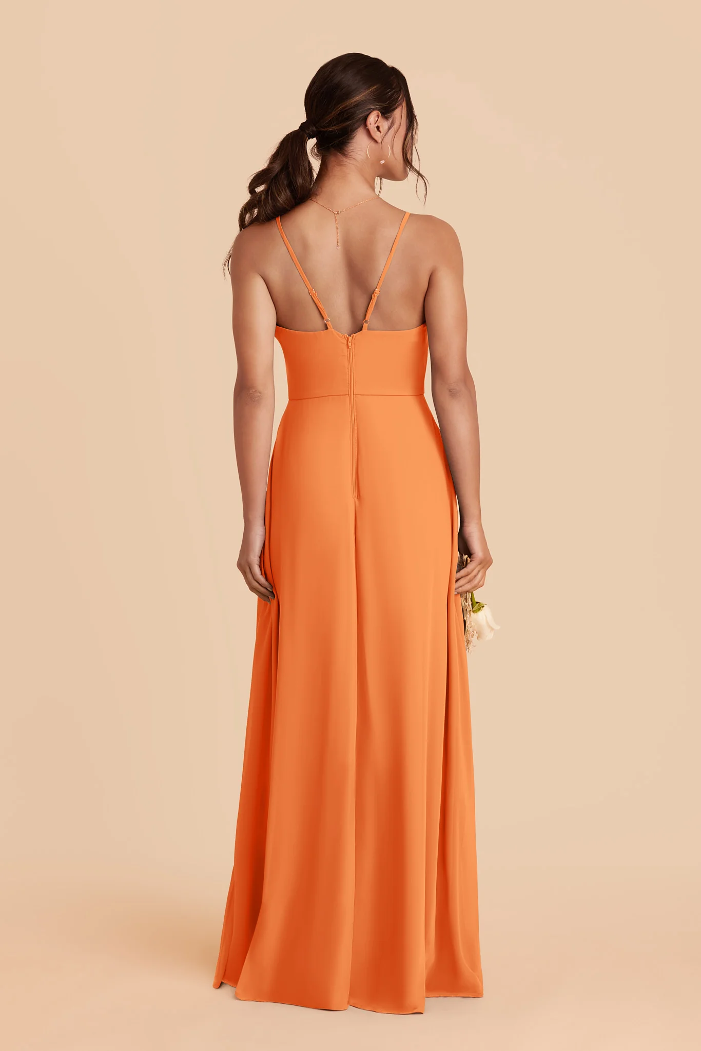 Theresa Chiffon Dress - Apricot - Image 3