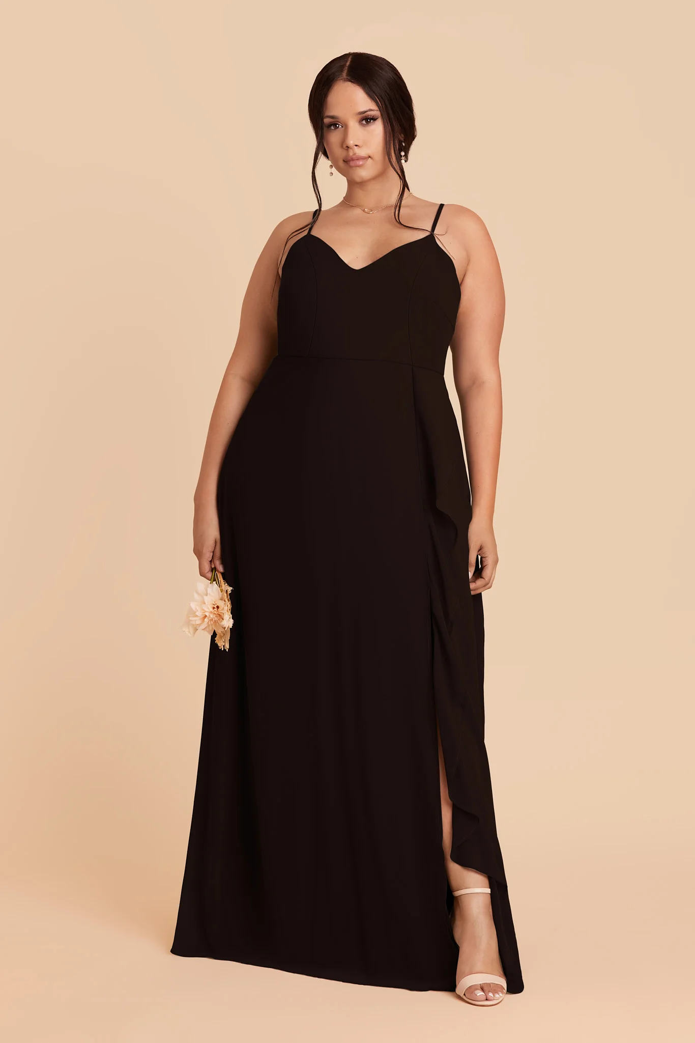Theresa Chiffon Dress - Black - Image 2