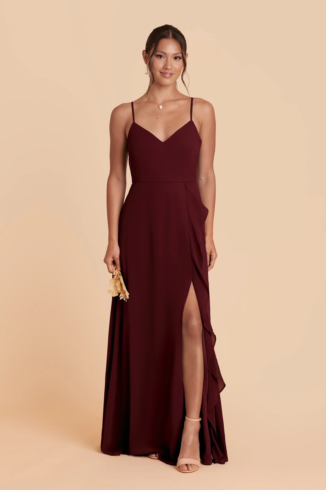 Theresa Chiffon Dress - Cabernet