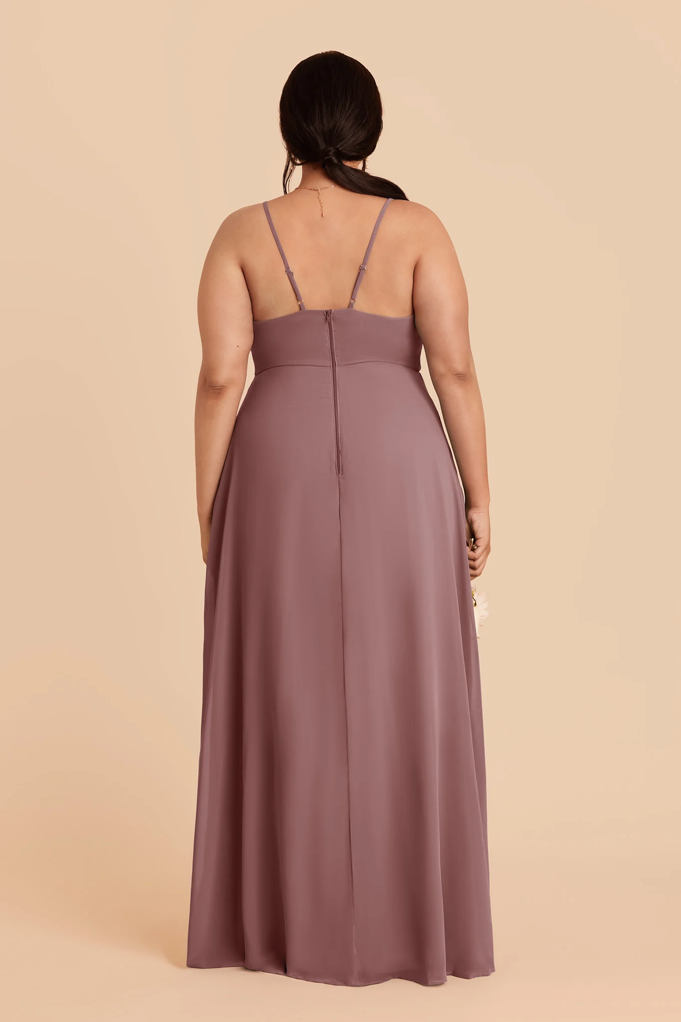Theresa Chiffon Dress - Dark Mauve - Image 4