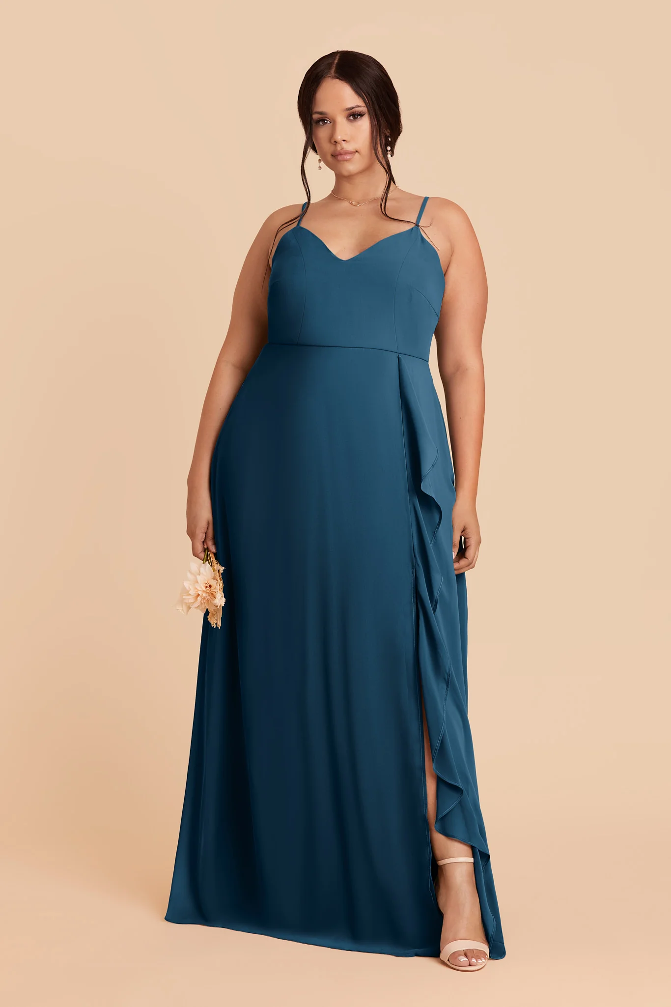 Theresa Chiffon Dress - Dark Teal - Image 2