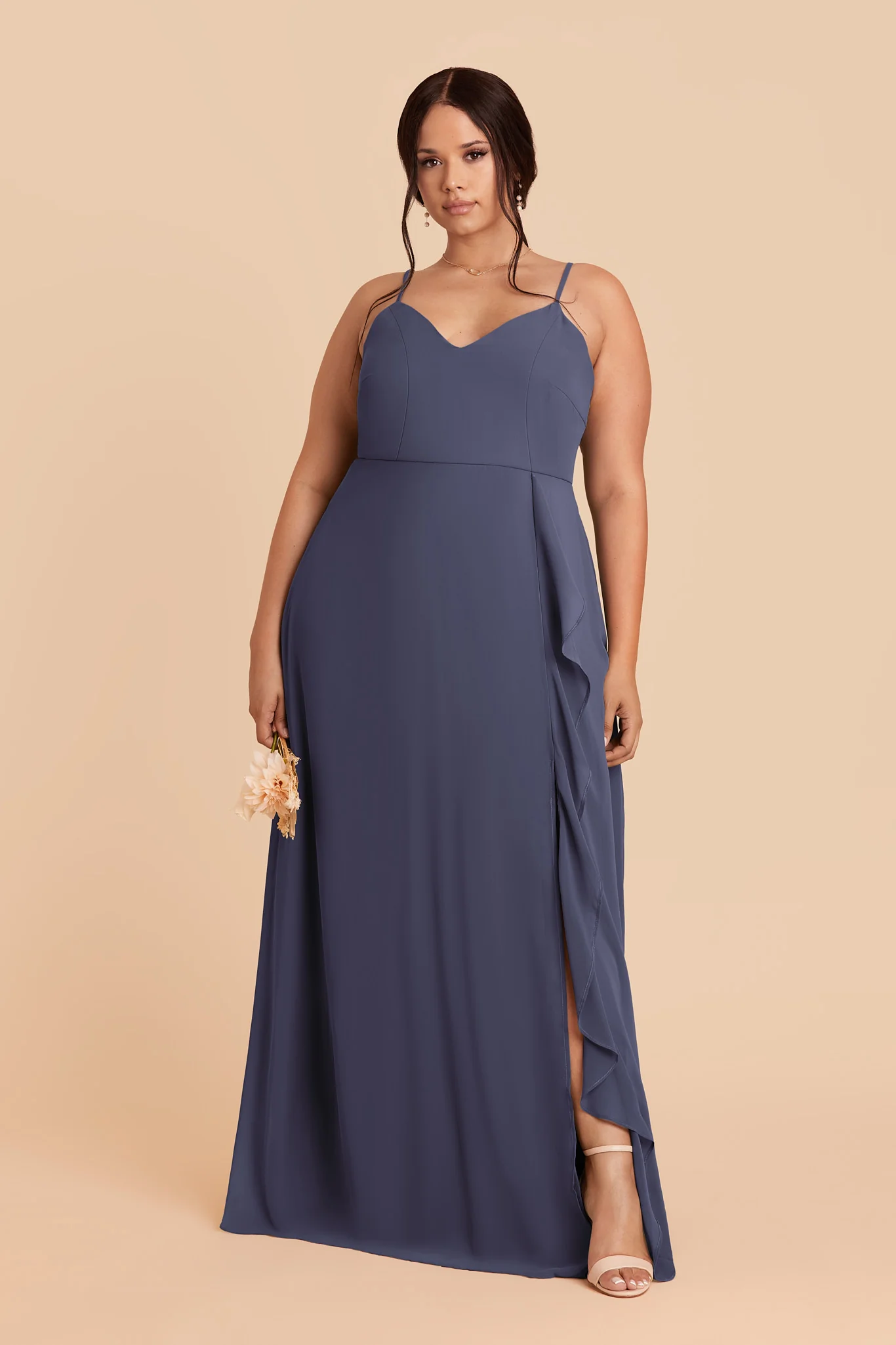 Theresa Chiffon Dress - Dusk Blue - Image 2