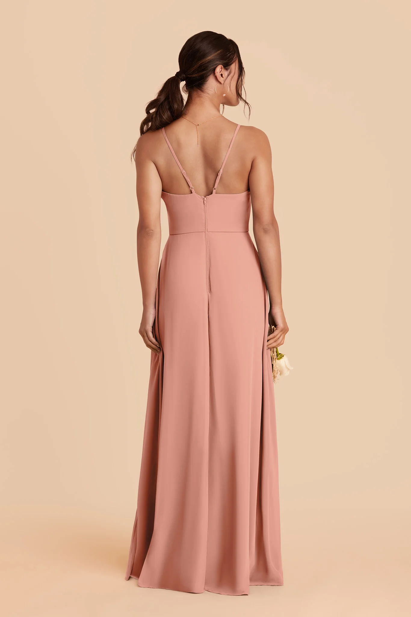 Theresa Chiffon Dress - Dusty Rose - Image 3
