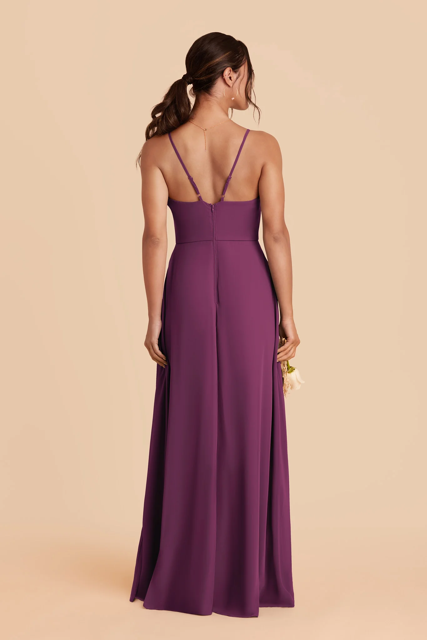 Theresa Chiffon Dress - Fig - Image 3