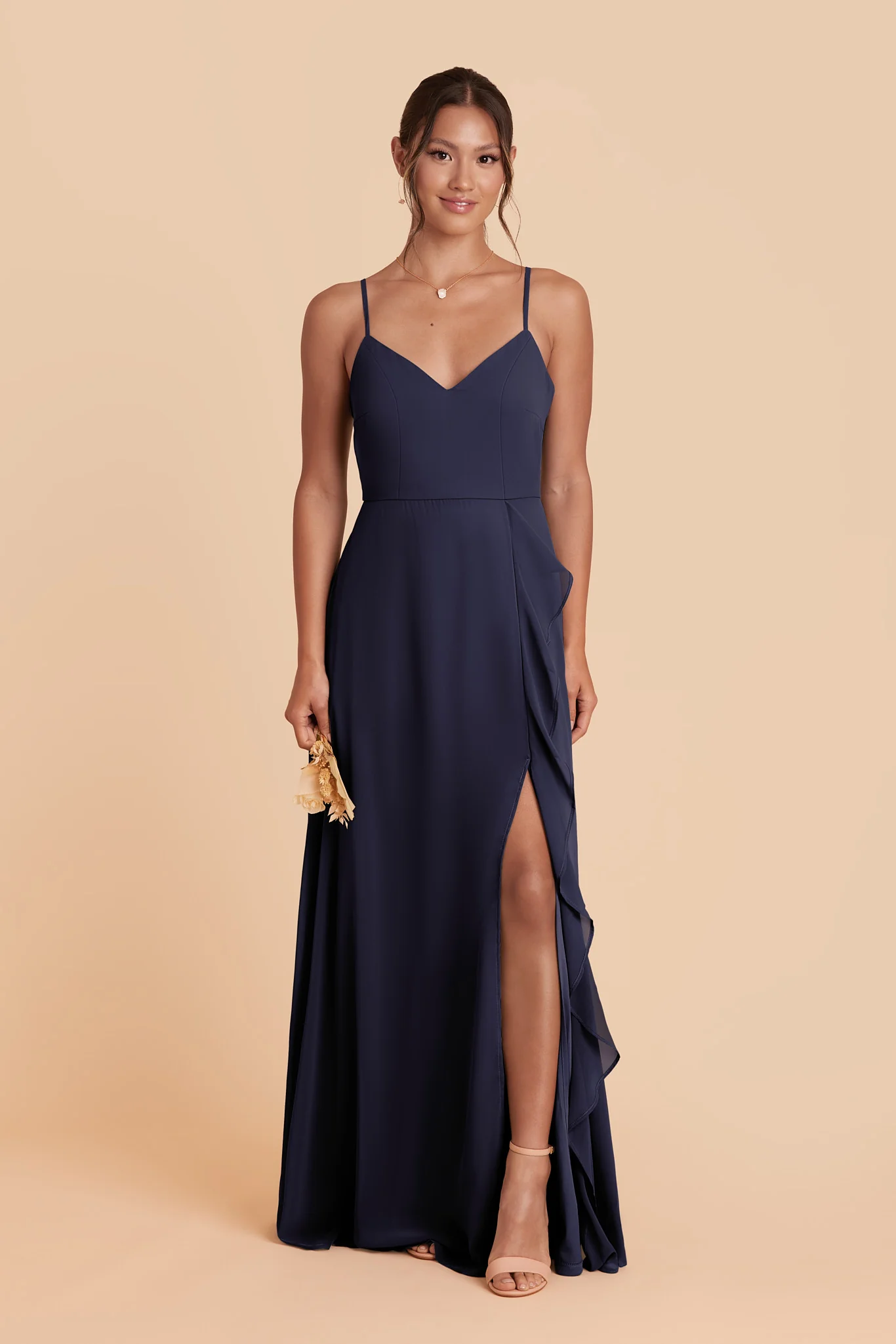 Theresa Chiffon Dress - Navy - Image 2