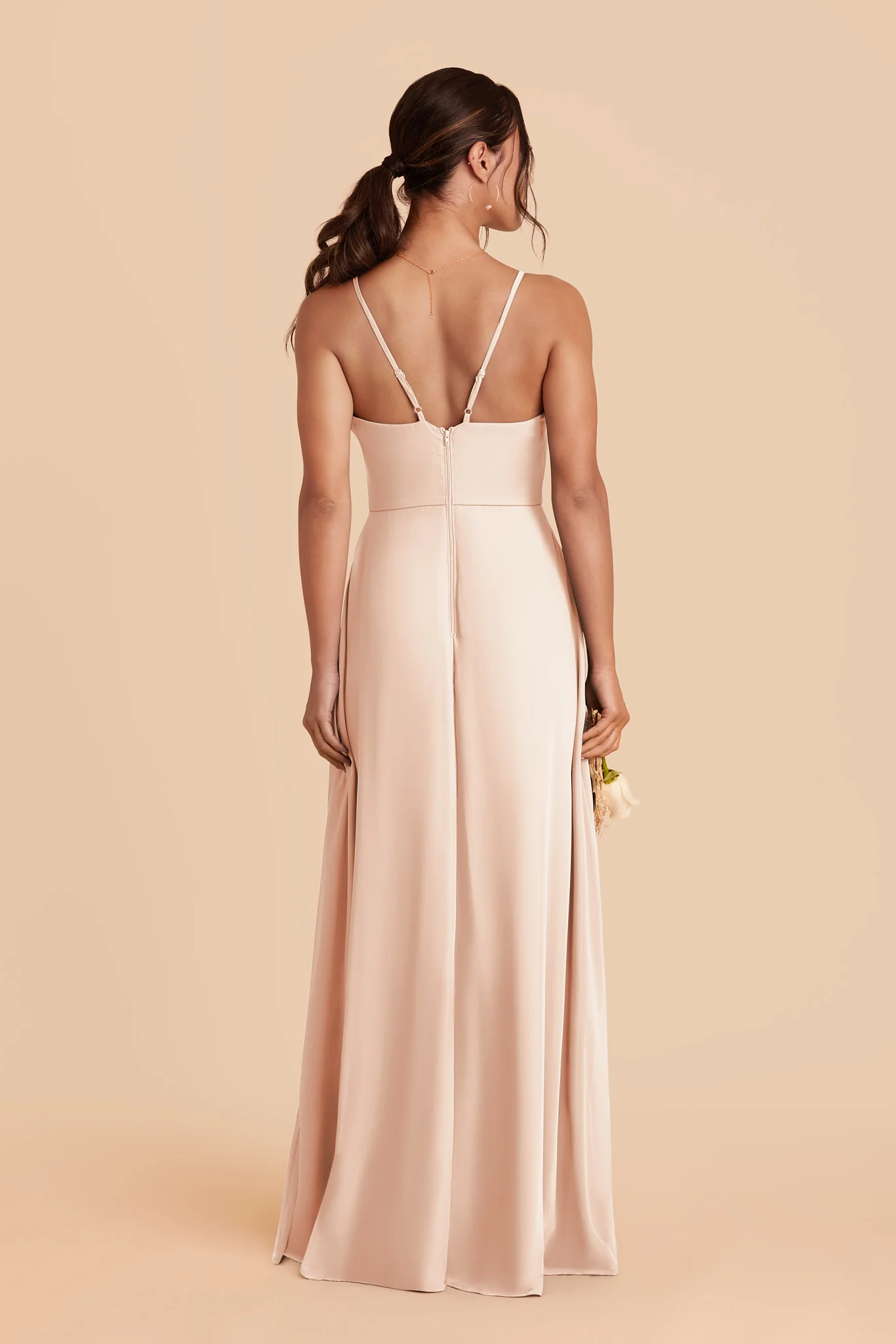 Theresa Chiffon Dress - Pale Blush - Image 3