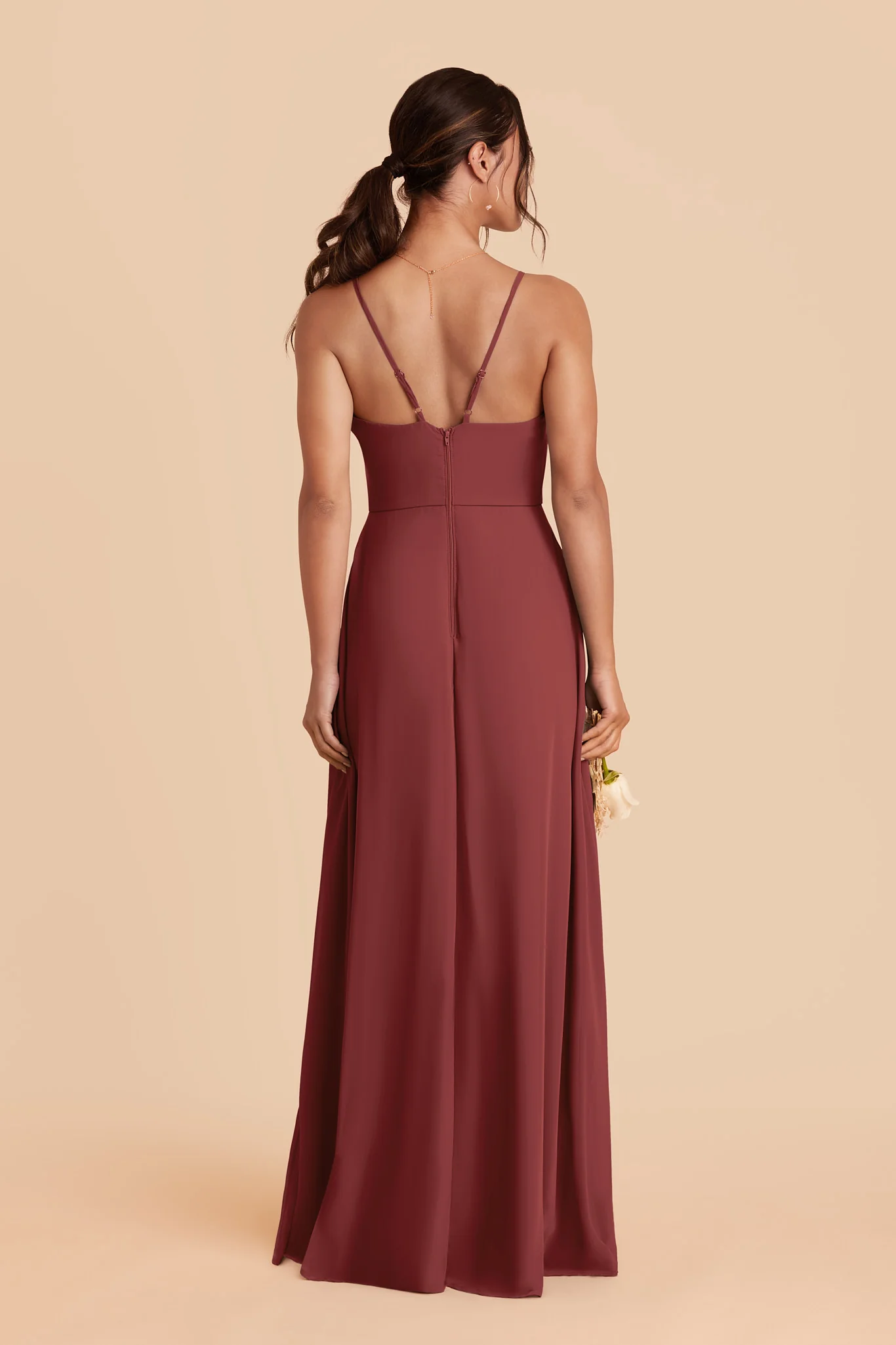 Theresa Chiffon Dress - Rosewood - Image 3