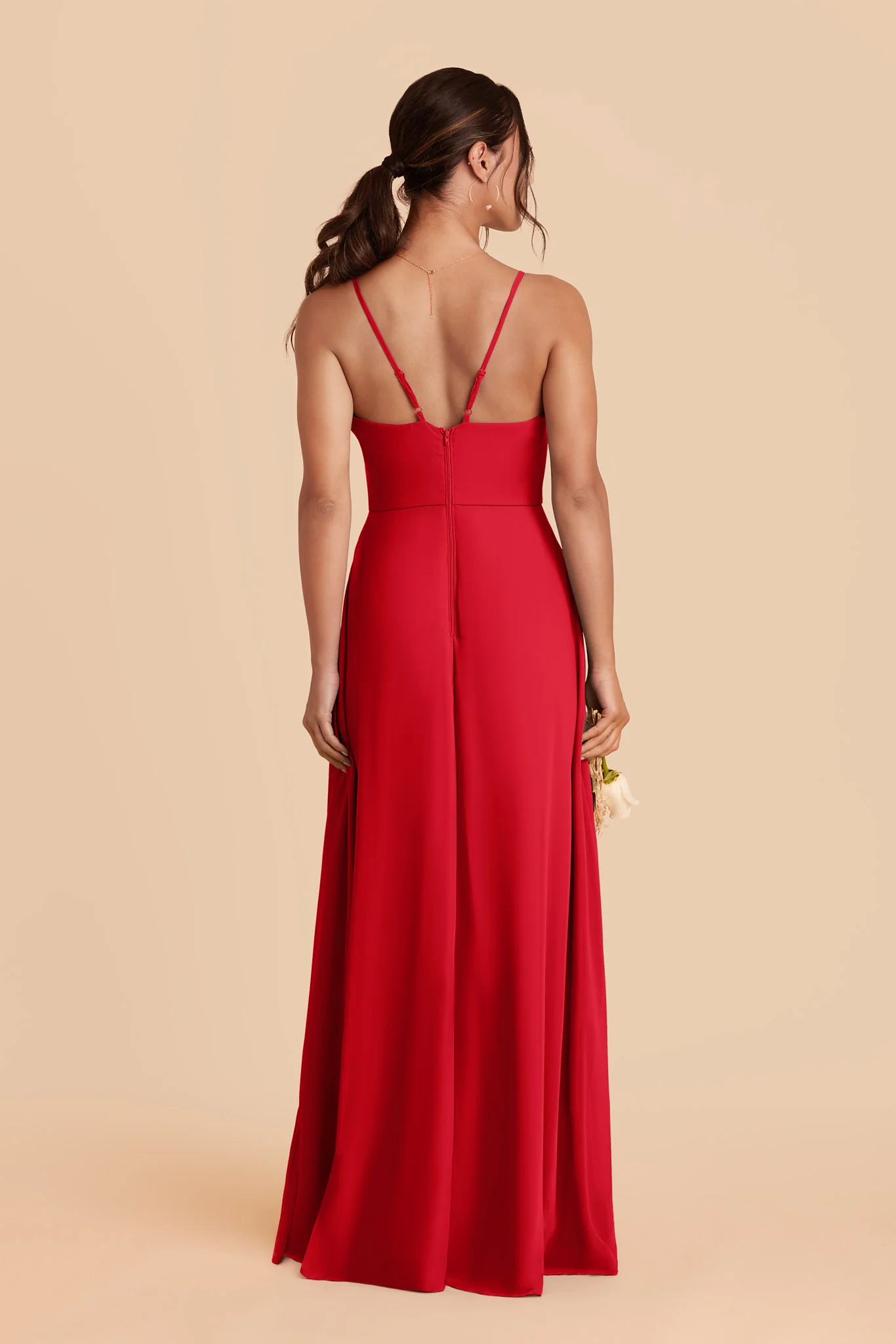 Theresa Chiffon Dress - Ruby Red - Image 3