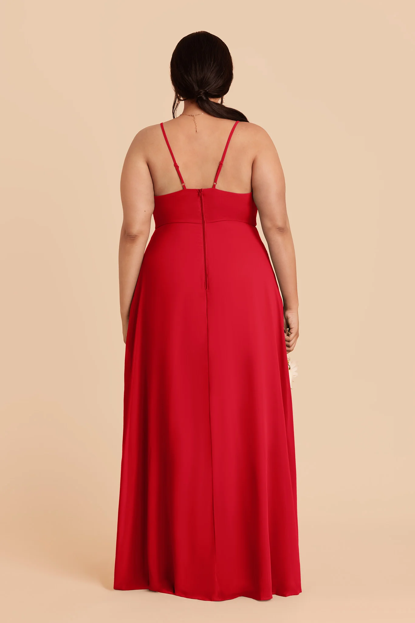 Theresa Chiffon Dress - Ruby Red - Image 4