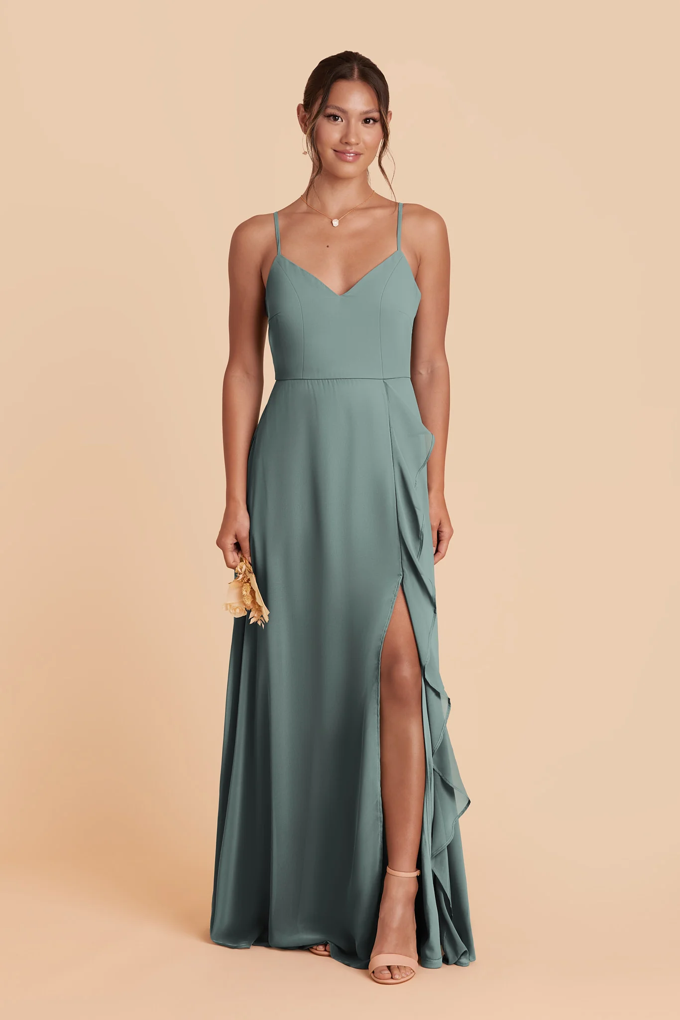 Theresa Chiffon Dress - Sea Glass