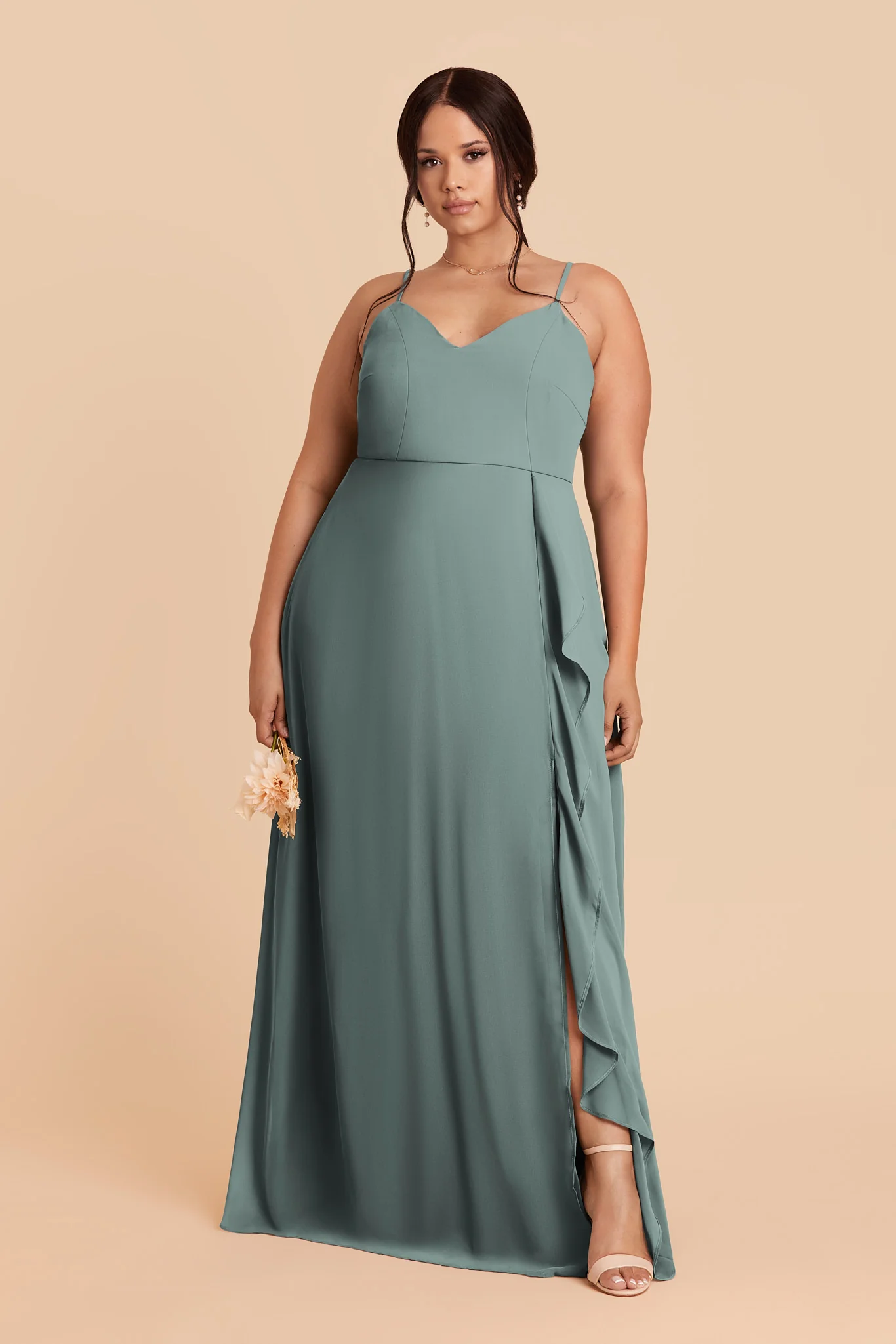Theresa Chiffon Dress - Sea Glass - Image 2