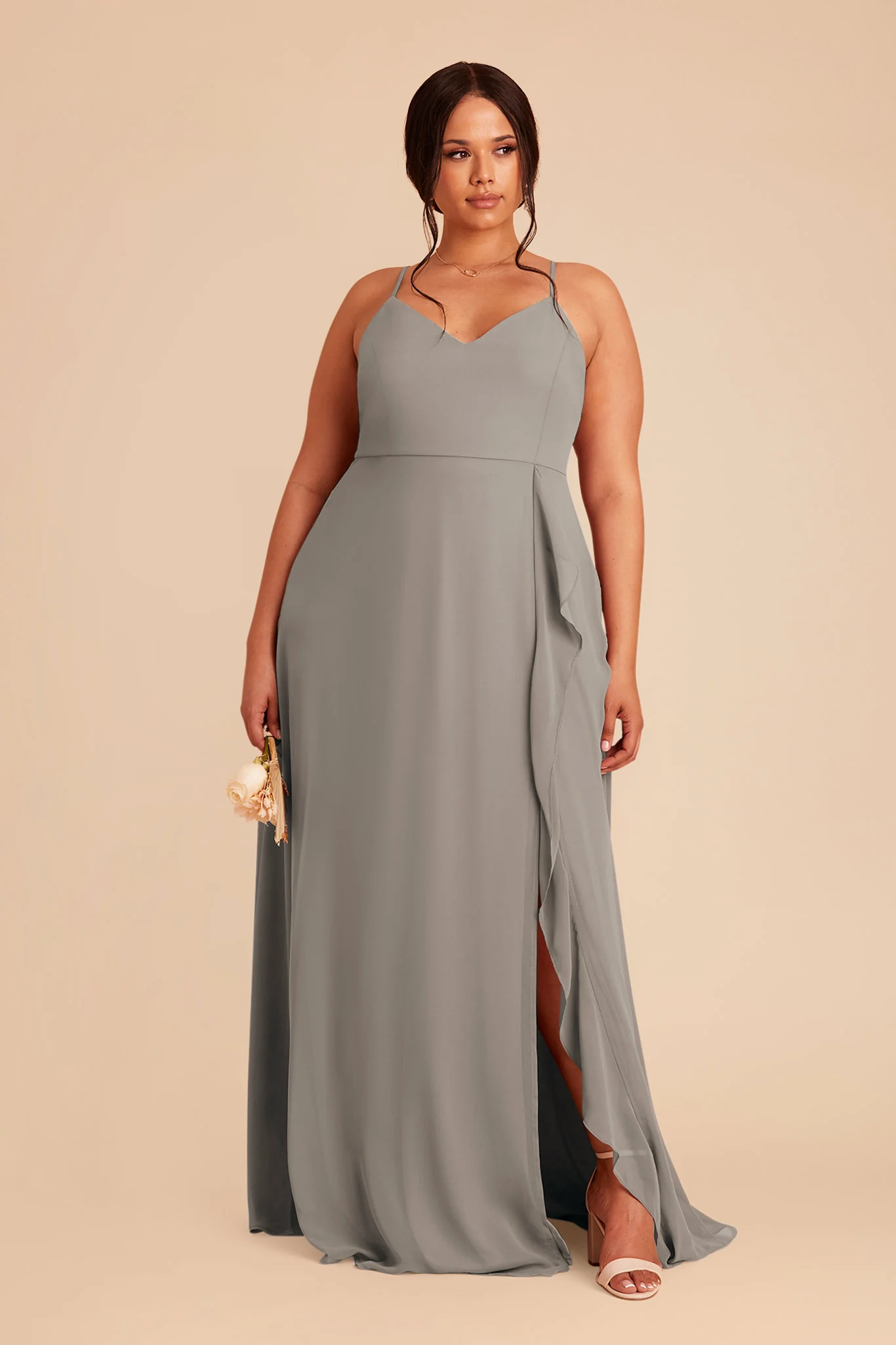 Theresa Chiffon Dress - Silver - Image 2