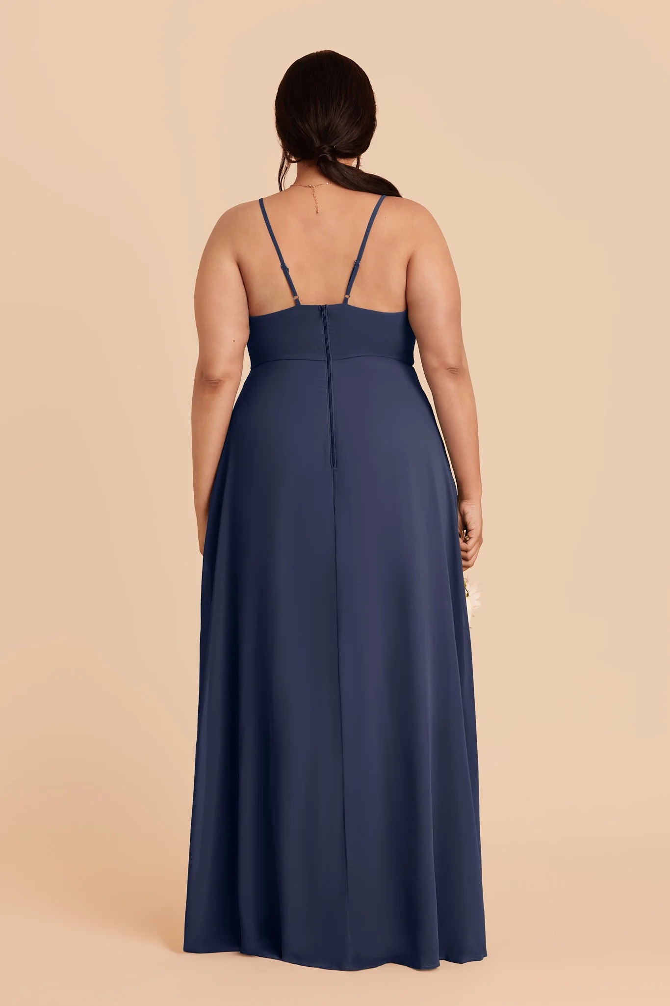 Theresa Chiffon Dress - Slate Blue - Image 4